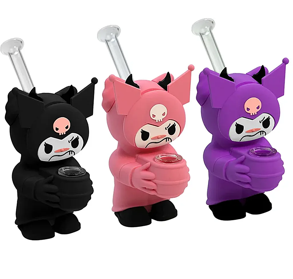Mini Kuromi Silicone Waterpipe (H371) | 6 inches | Assorted Colors product image