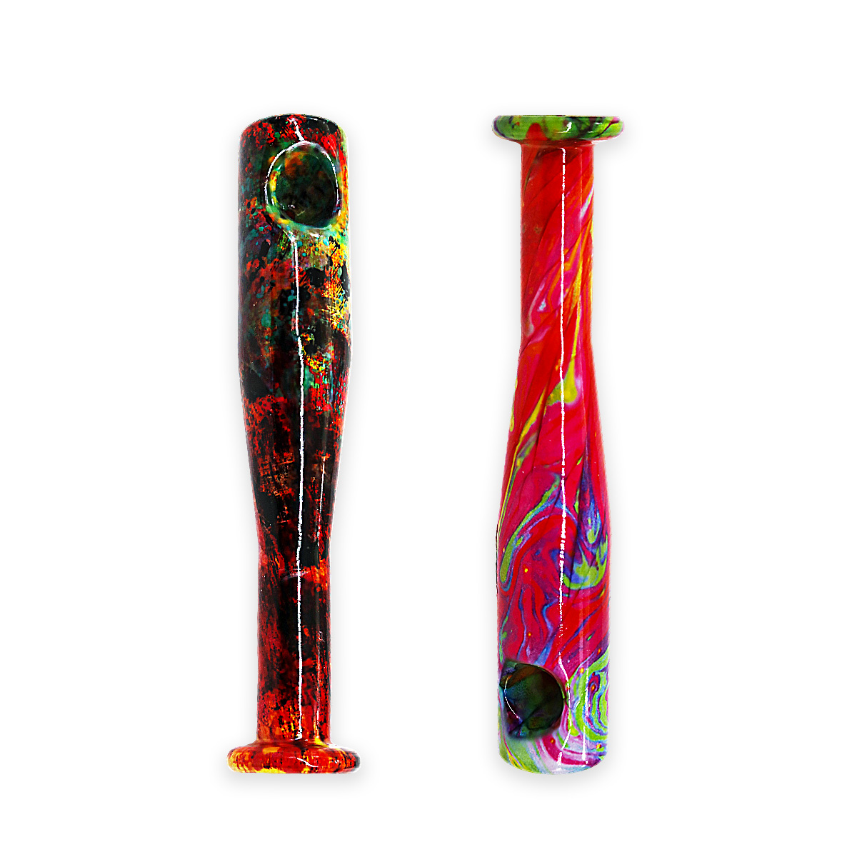 Mix Printed Designs Baseball Bat Handpipe (HPD1155) | 6 inches | Assorted Colors product image