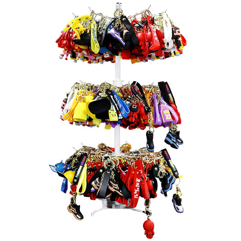 Mixed Fancy Designs 2 Tier Keychain Display | 300 Count Display | Assorted Colors product image