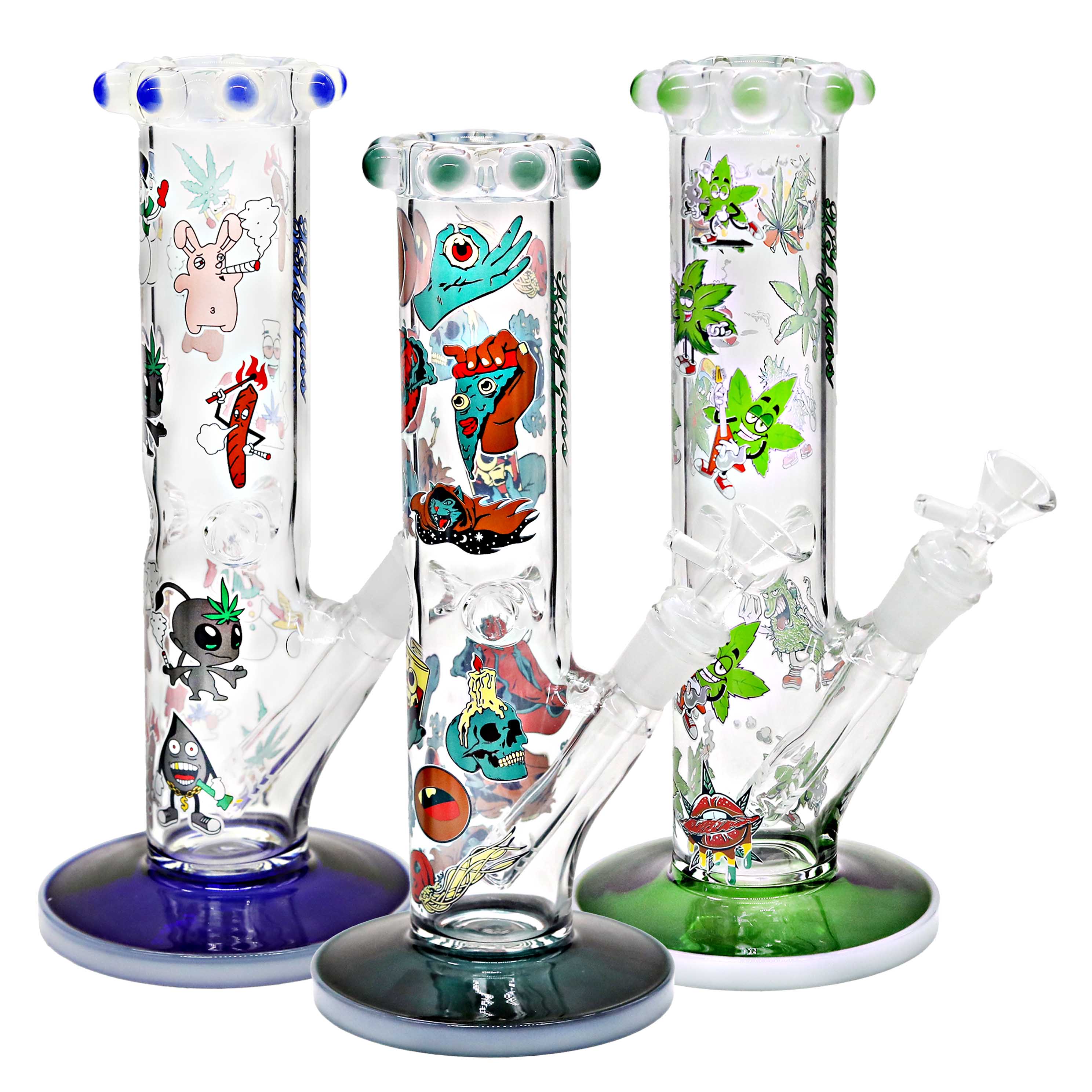 Munichies And Characters Glow In The Dark Cylindrical Waterpipe (ZQ088) | 10 inch | Assorted Colors product image