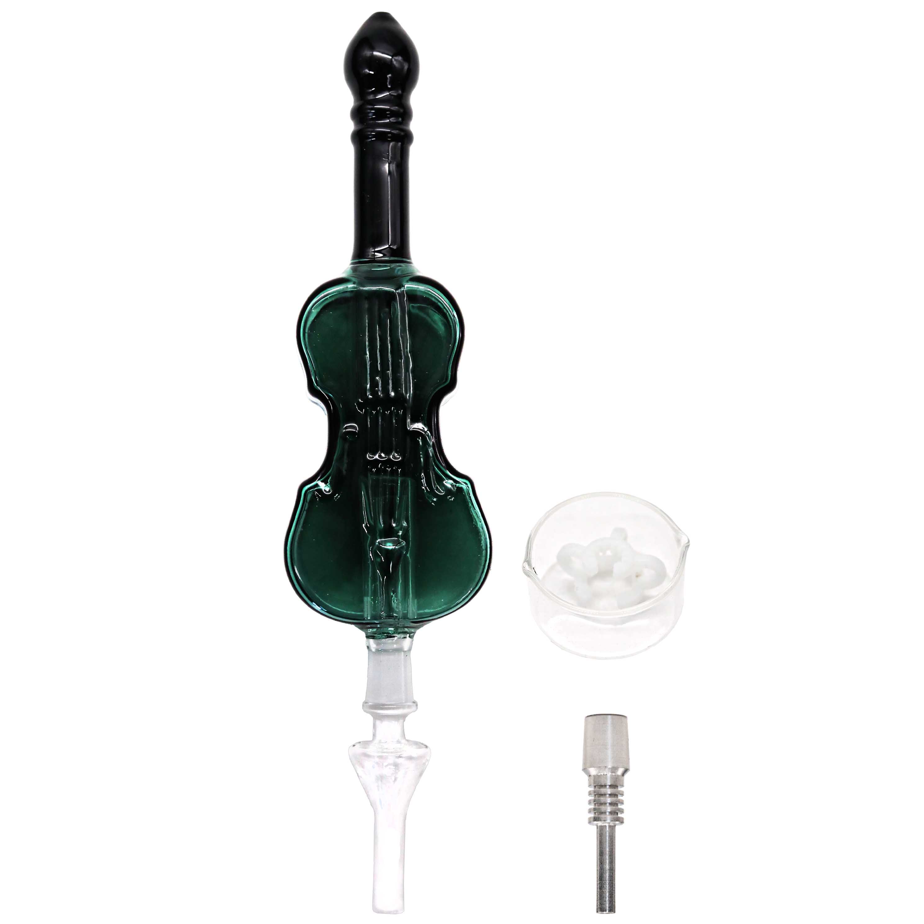 IDGAF Guitar Shaped Nectar Collector Set With Metal Tip (NC232) | 14mm | 5 inch product image