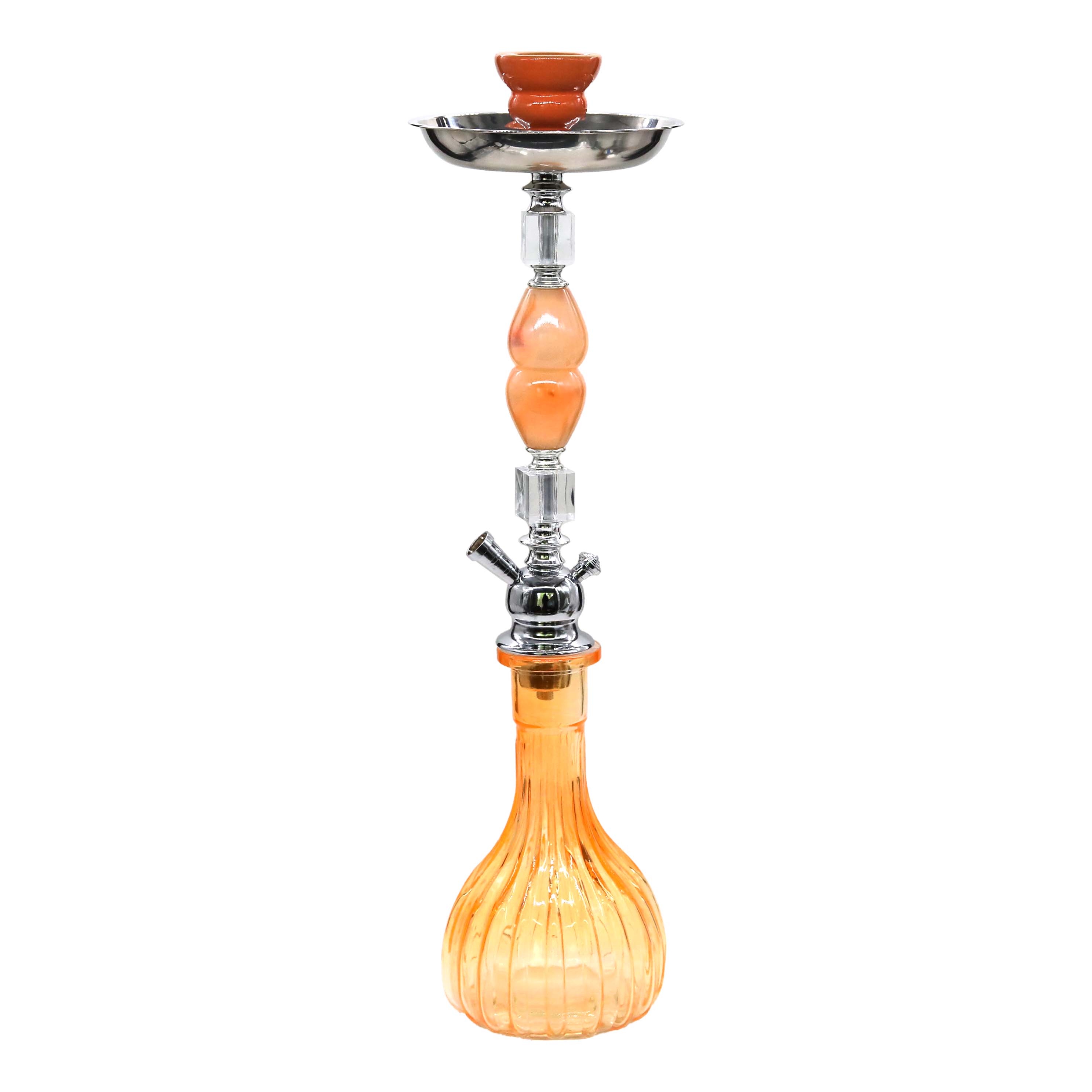 Ember Matte Ribbed Glass With Sculpted Designs 1 Hose Hookah (NP-81) | 22 inches | Assorted Colors product image