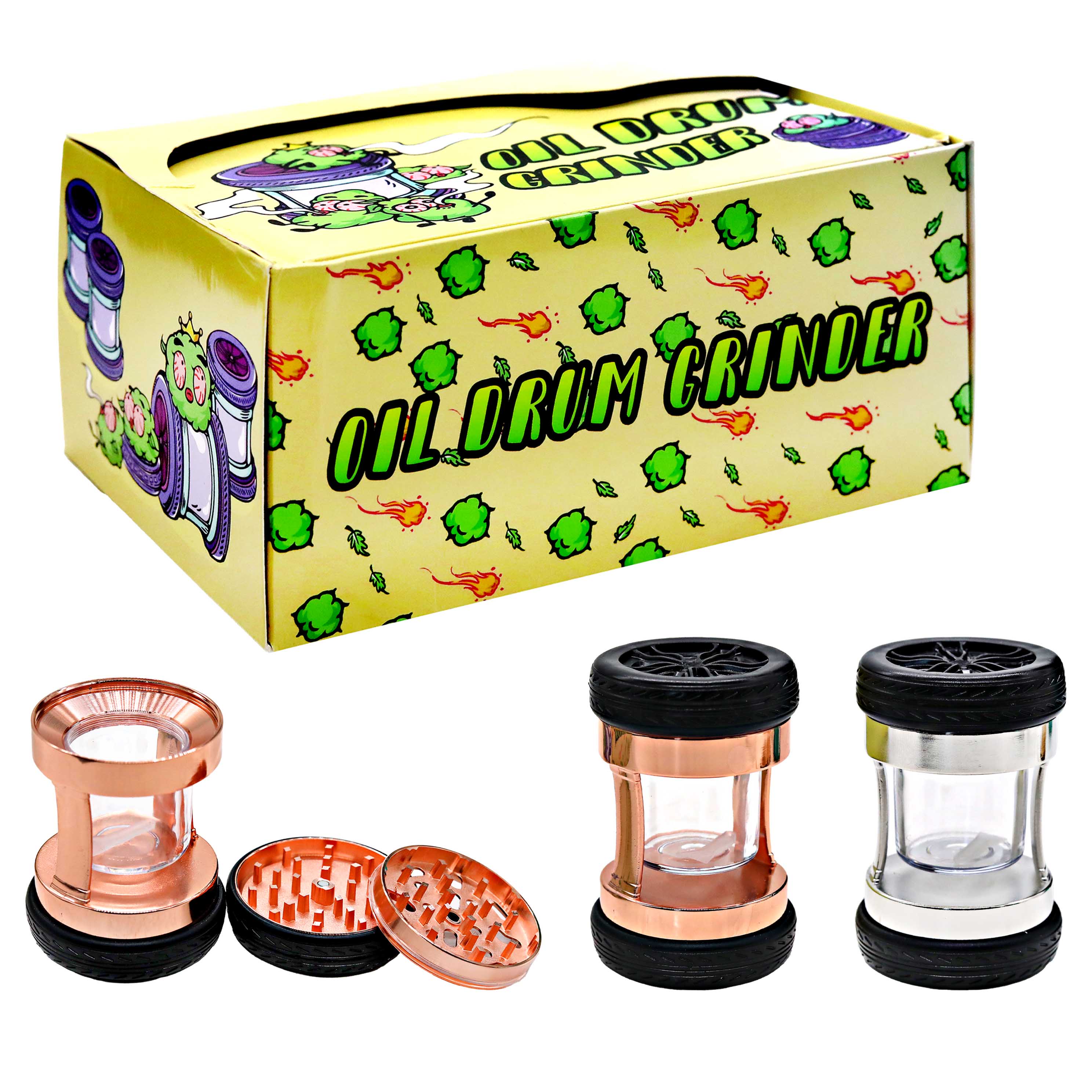 Oil Drum Detachable 4 Part Grinder (GR401) | 63mm | Assorted Colors product image