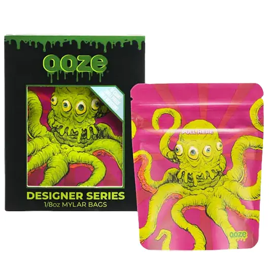 Ooze Monsterous Designer Series Smell Proof Mylar Bags | 1/8oz | 10 Pack | 12 Count Display | Assorted Designs product image