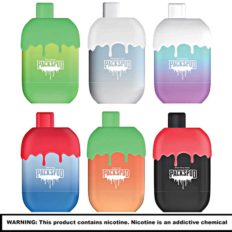 Packwoods PacksPod Disposables (Limited Edition) | 5% Nicotine | 5000 Puffs | 5 Count Display product image