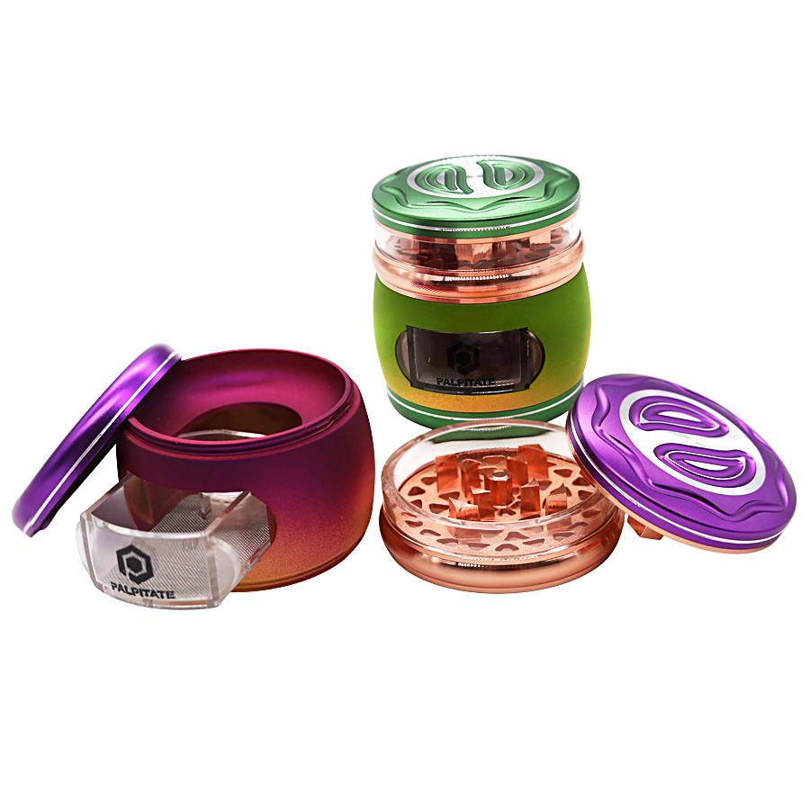 PALPITATE Round Aluminium 4 Part Grinder (MG-122) | 63mm | Assorted Colors product image