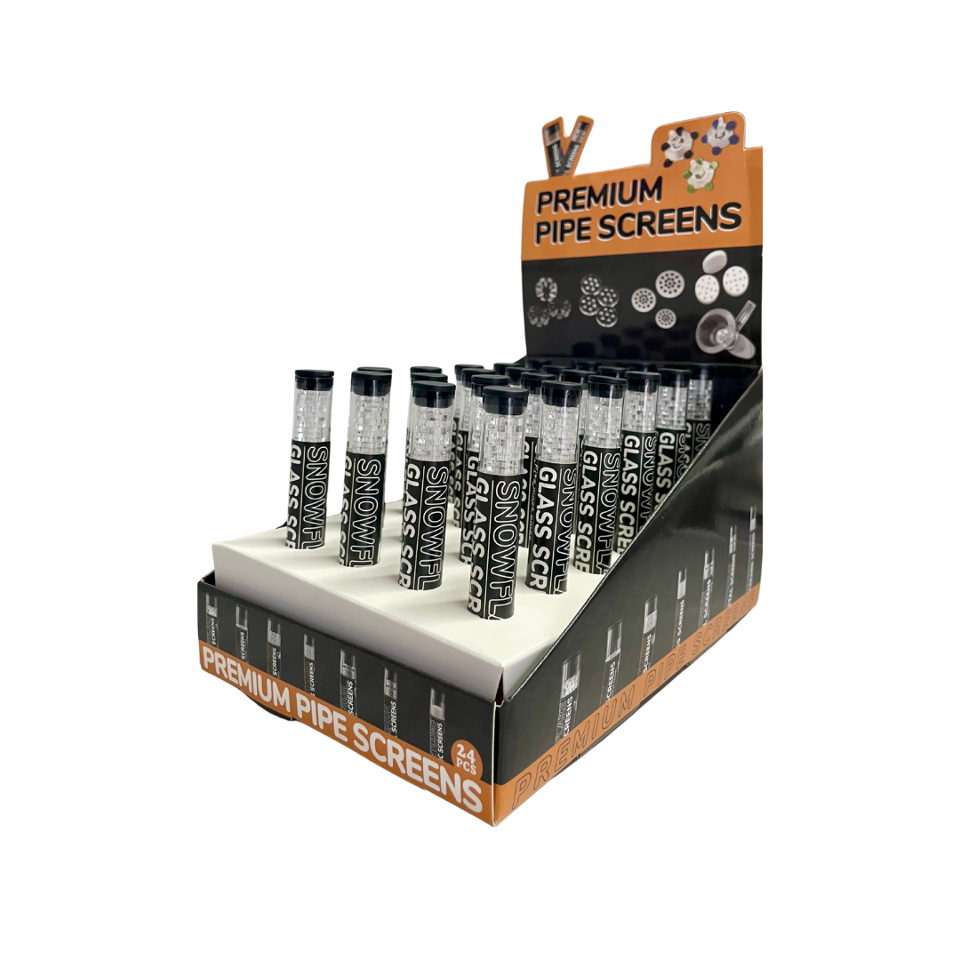 Premium Snowflakes Designs Glass Pipe Screens 10mm (SC500) | 50 Pack | 24 Count Display product image