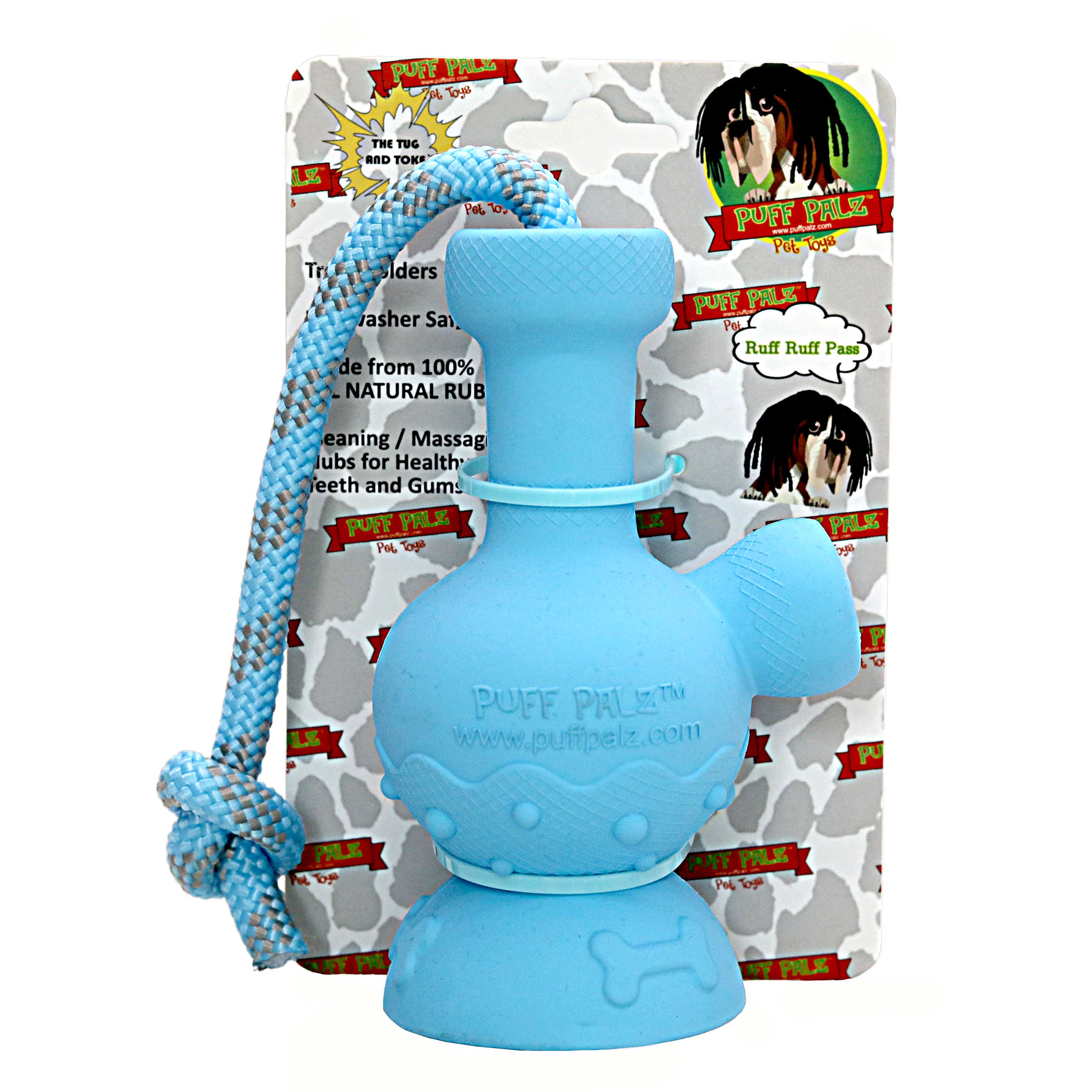 Tug-N-Toke Puff Plaz Tough Dog Toy (DTY63B) | 10 inch | Assorted Colors product image