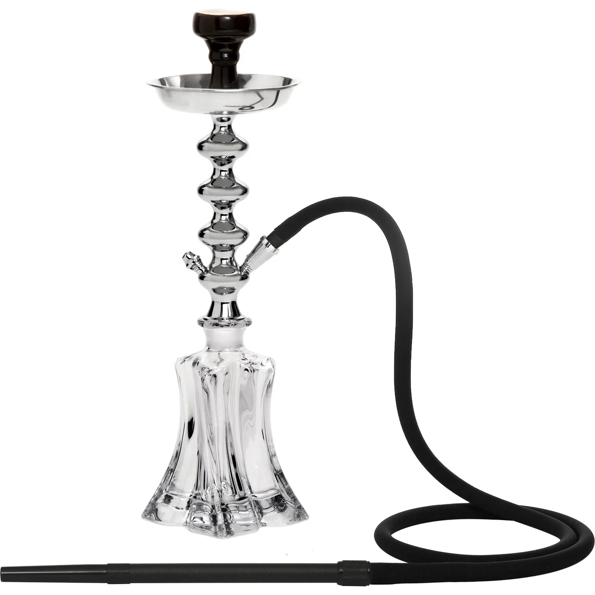 MYA CC-QUADRUS (267) Clear Crystal One Hose Hookah | 20 inch product image