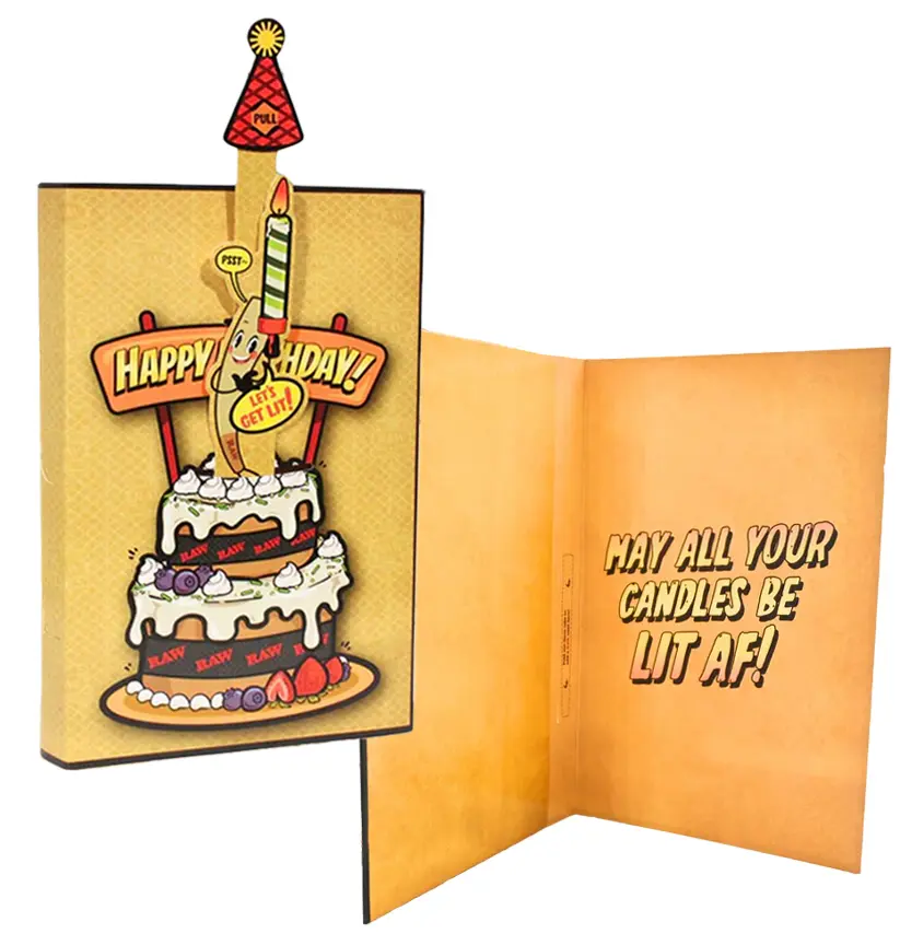 RAW Pop-Up Birthday Greeting Card With Coin | 5 Count Display product image