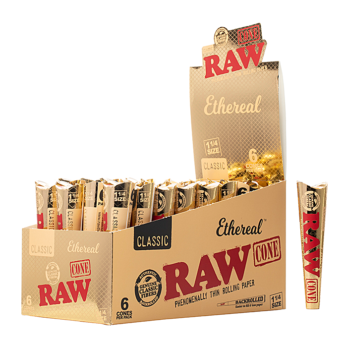 RAW Ethereal Classic Cones | 11/4 Size | 6 Pack | 32 Count Display  product image