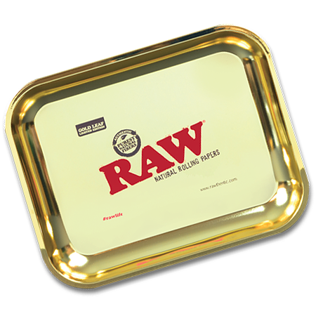 RAW Ethereal Gold Finish Metal Rolling Tray | Large product image