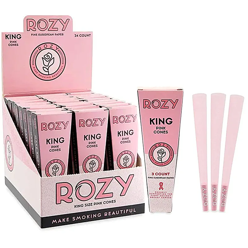 ROZY European Paper Pink Cones | King Size | 3 Pack | 24 Count Display product image