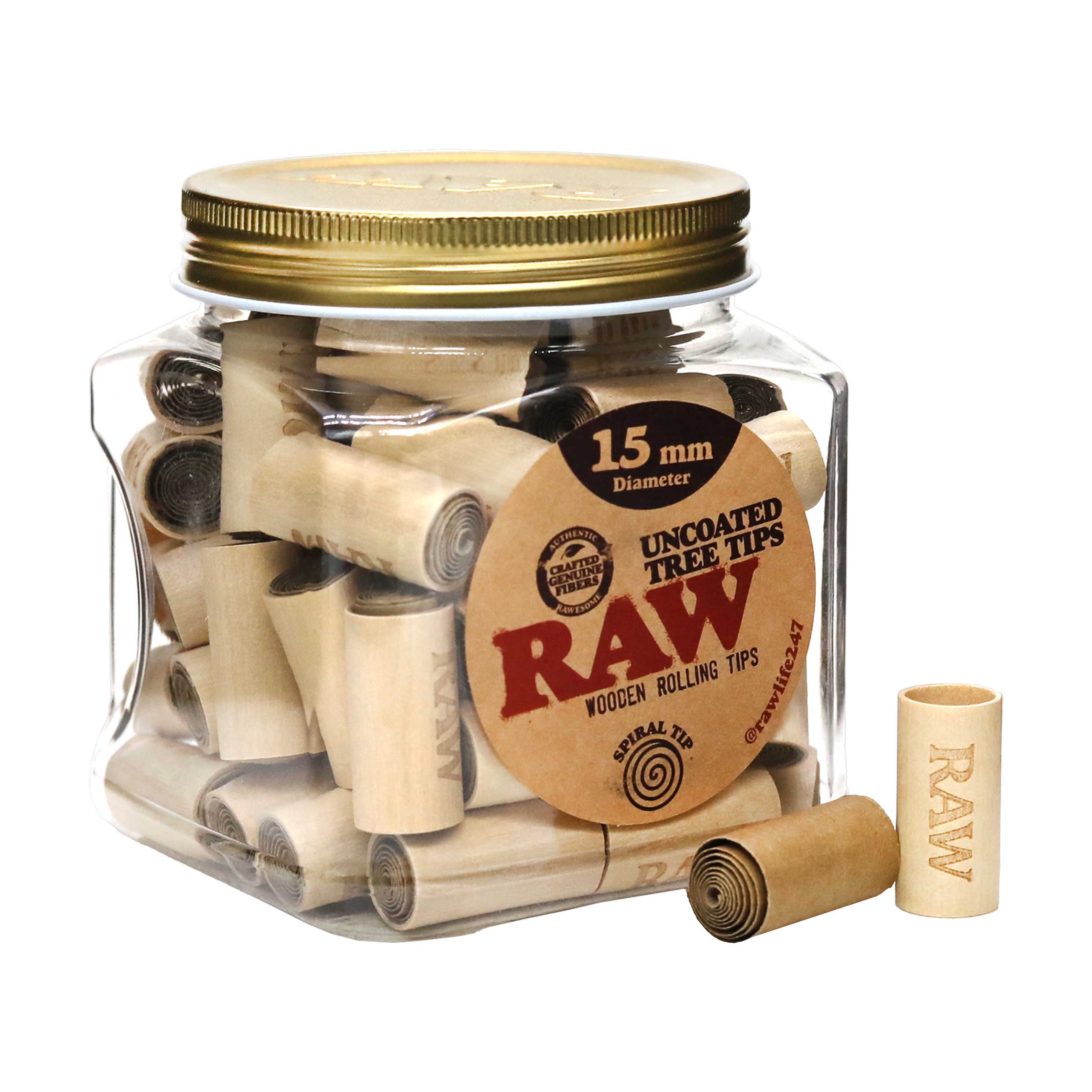 RAW Uncoated Tree Tips | 15mm | 65 Count Jar product image