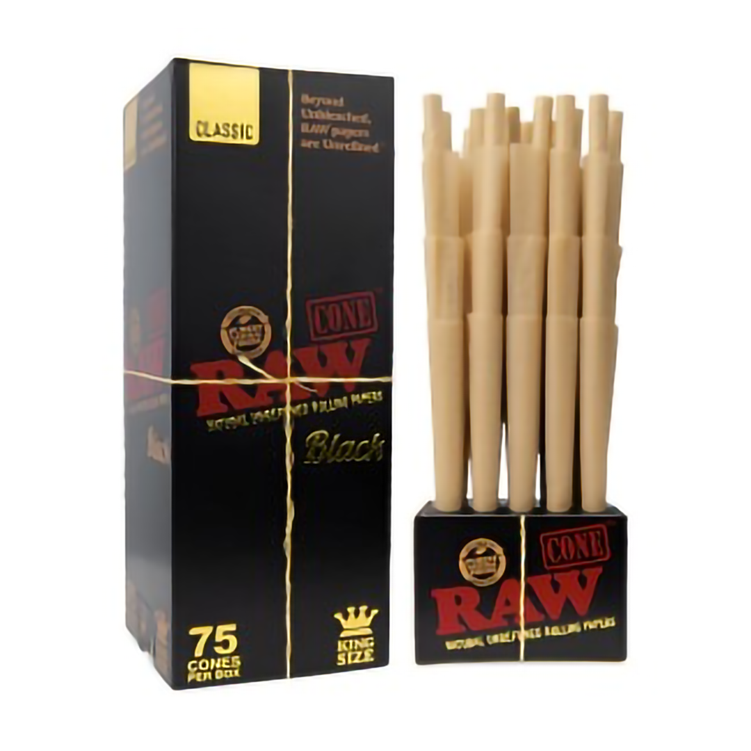 RAW Black Classic Cones | King Size | 75 Count Display  product image