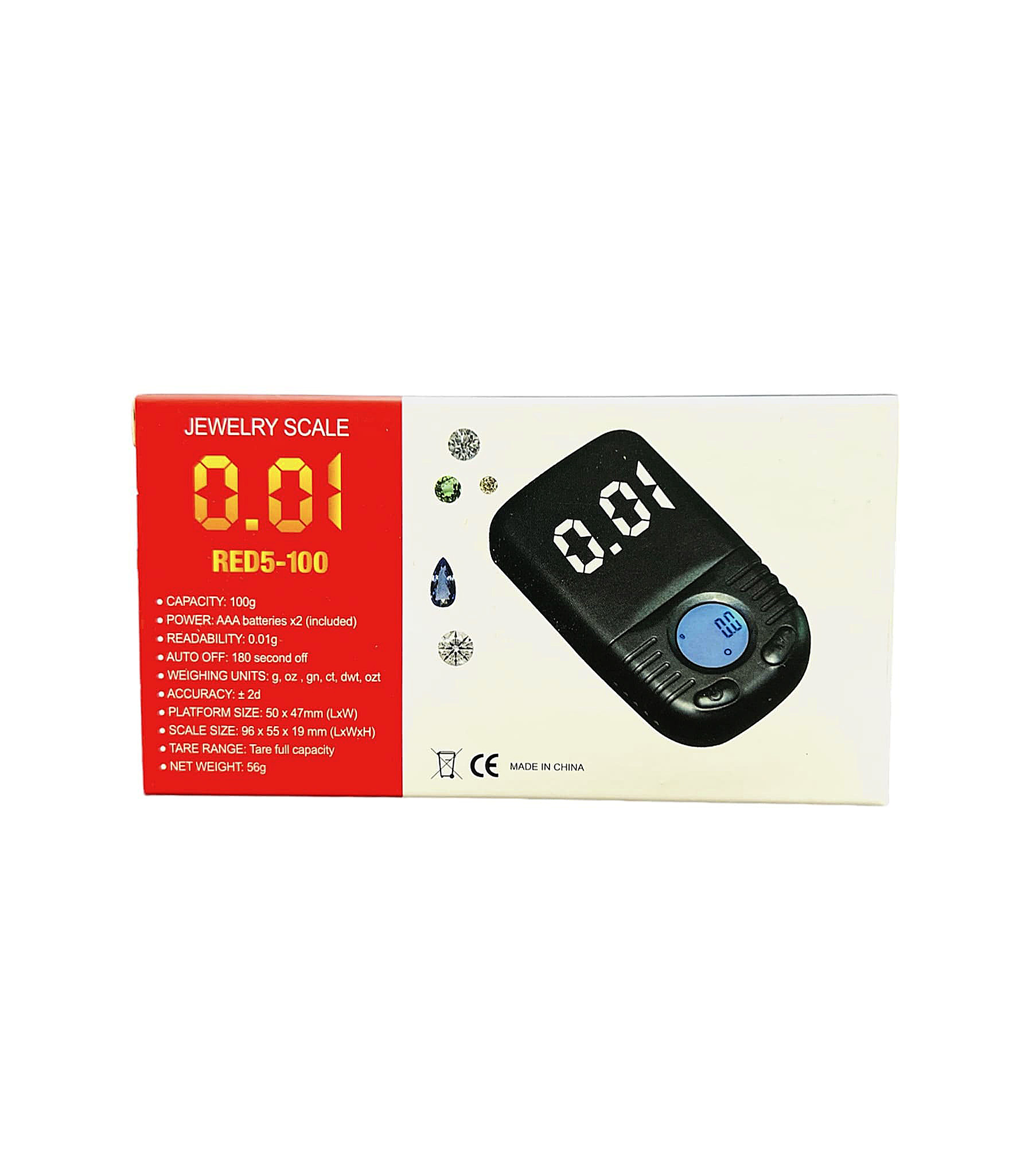 Red Jewelry Scale (RED5-100) | 100x0.01g product image