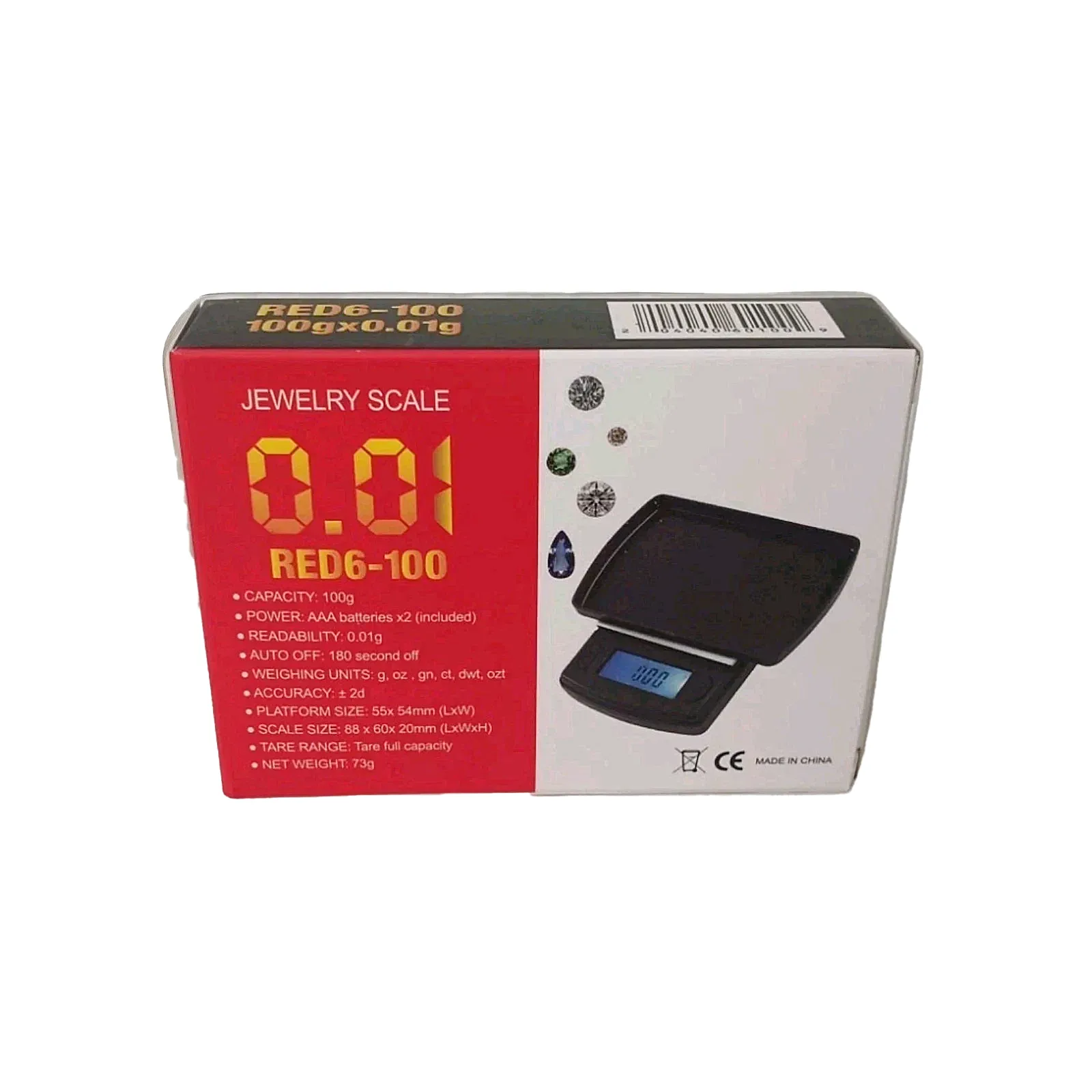 Red Jewelry Scale (RED6-100) | 100x0.01g product image