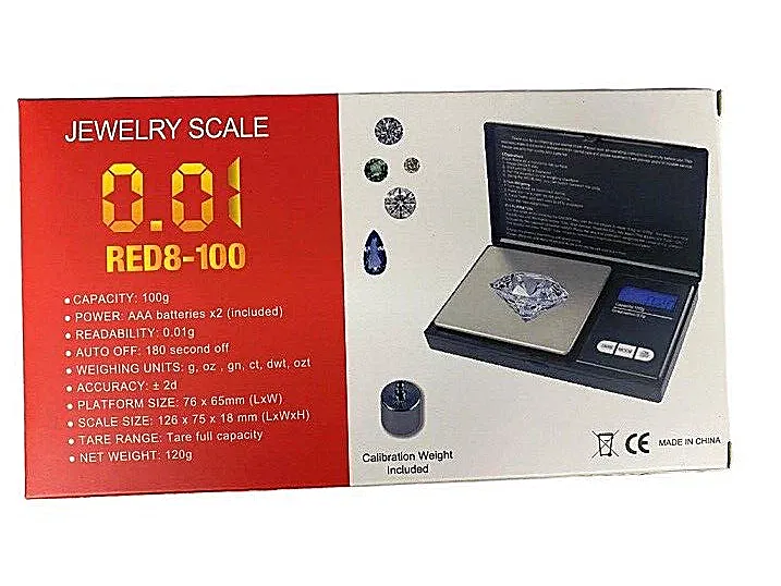 Red Jewelry Scale (RED8-100) | 100x0.01g product image