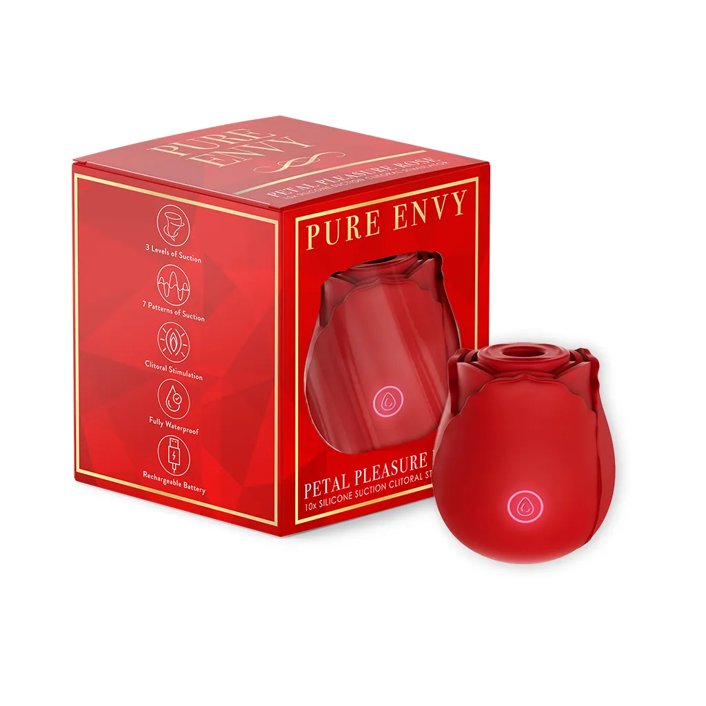 Pure Envy Petal Pleasure Rose Shaped Suction And Vibrator | 2.5 Inches product image