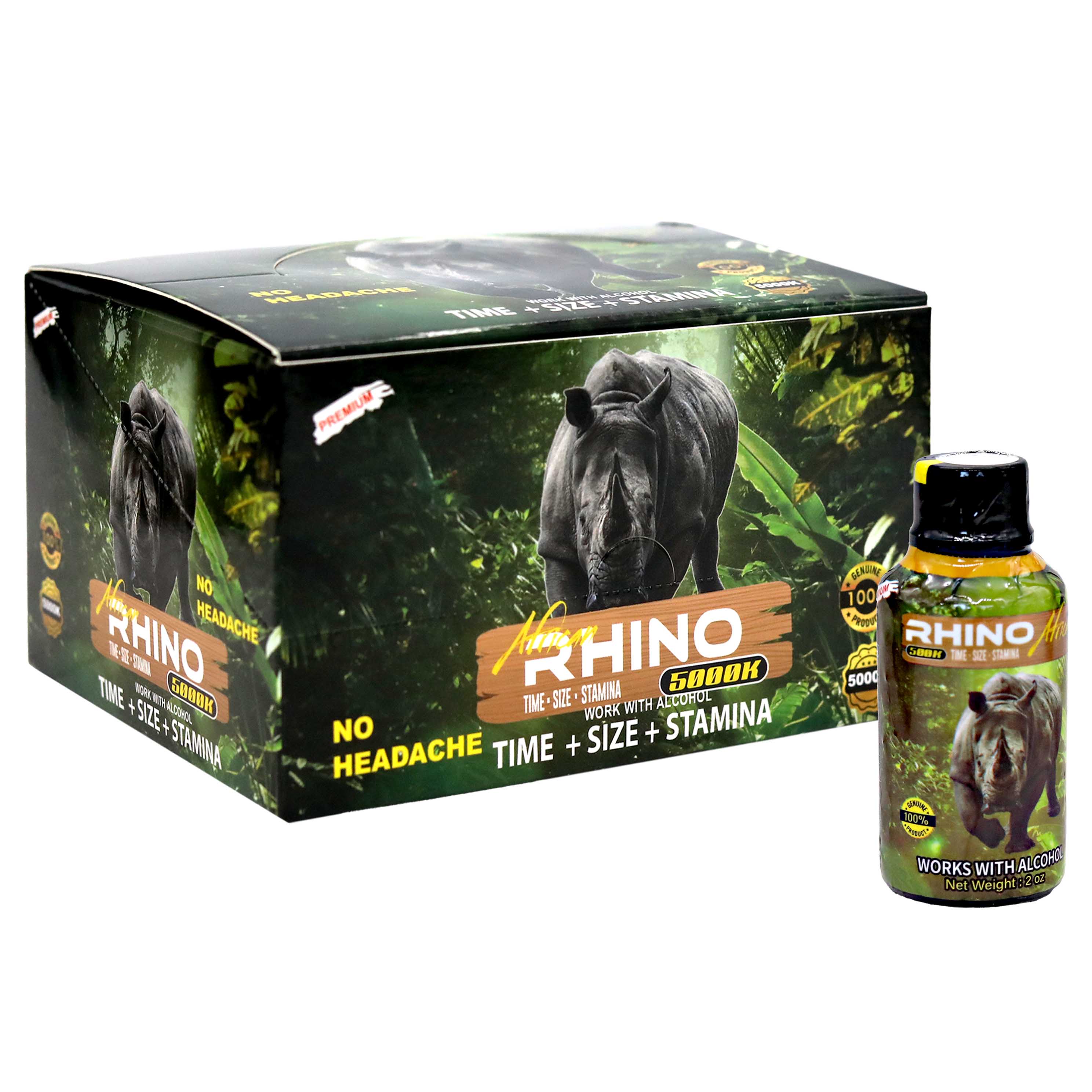 African Rhino 5000K Liquid Shots | 2oz | 12 Count Display product image