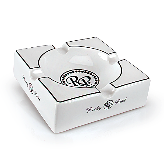 Rocky Patel Ceramic Square Ashtray | Black & White product image