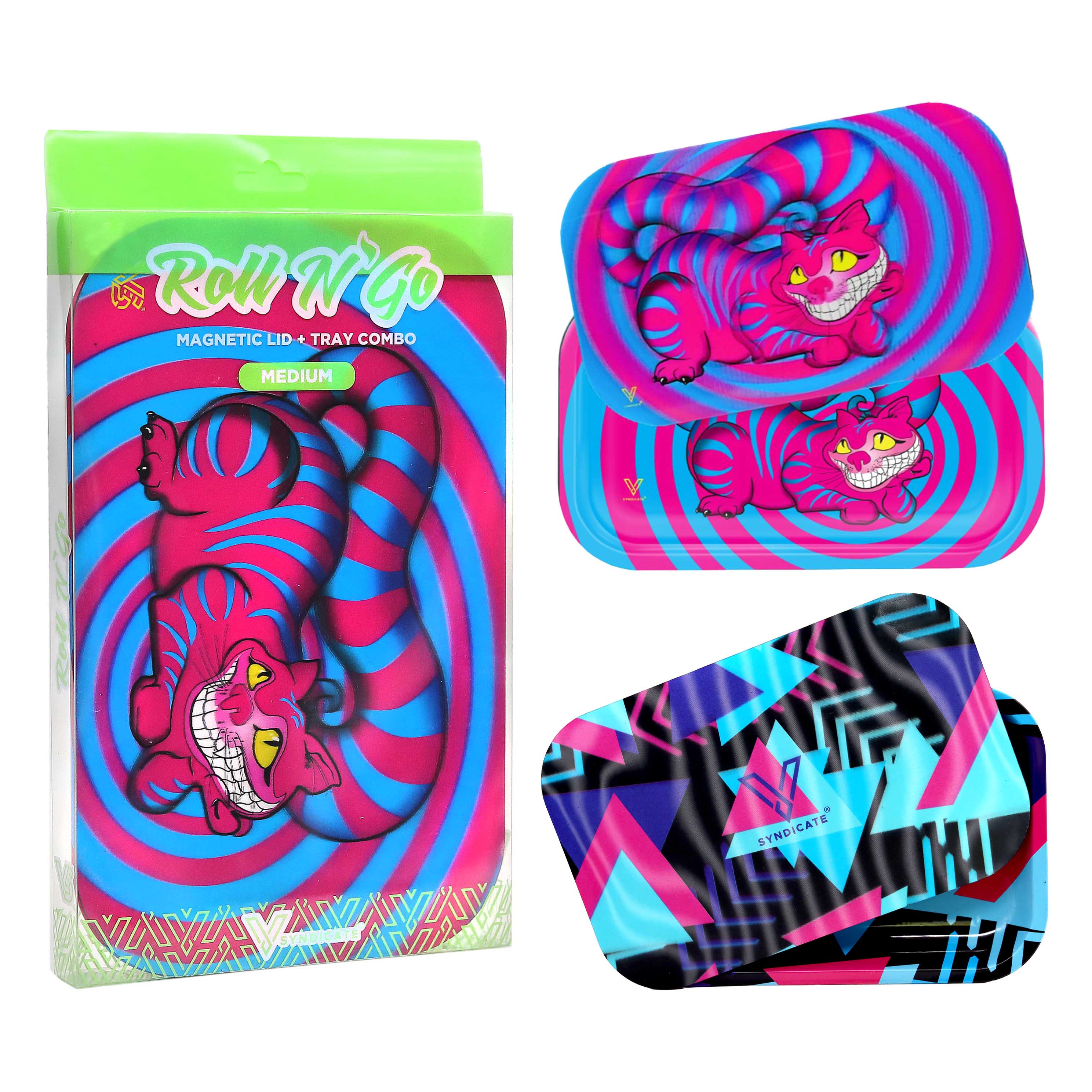 V Syndicate ROLL N GO 3D Holographic Metal Rolling Tray | Medium product image