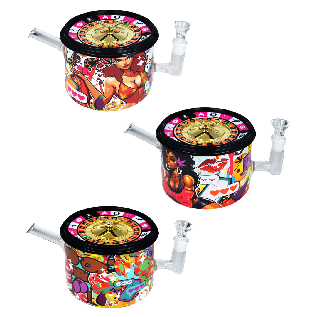 Dabtized Puff And play Roulette Game Set Waterpipe | 10 inch | Assorted Designs - image 2 of 2