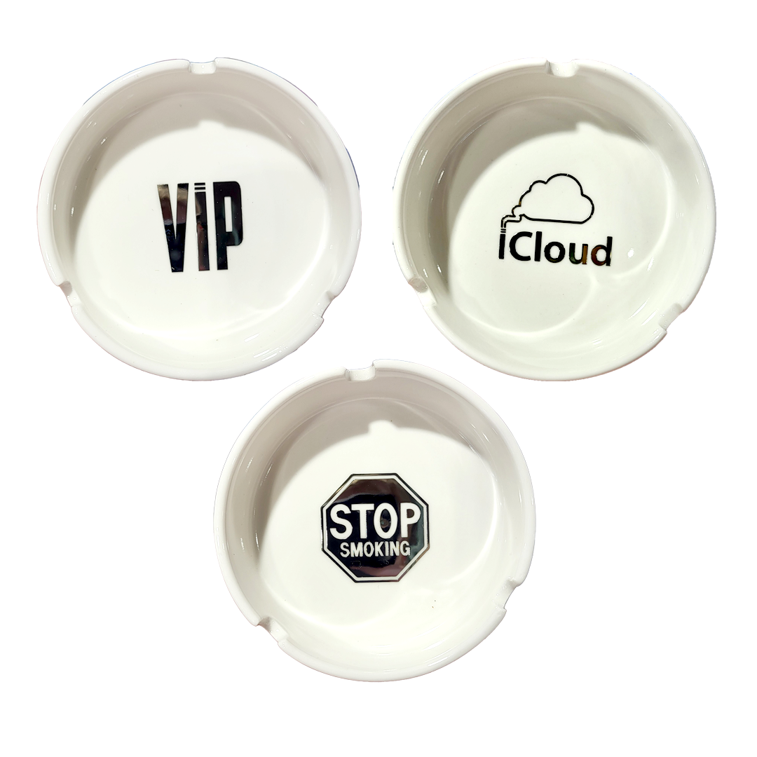 Round Ceramic Ashtray (AS138) | 4.5 inch | 6 Count Display product image