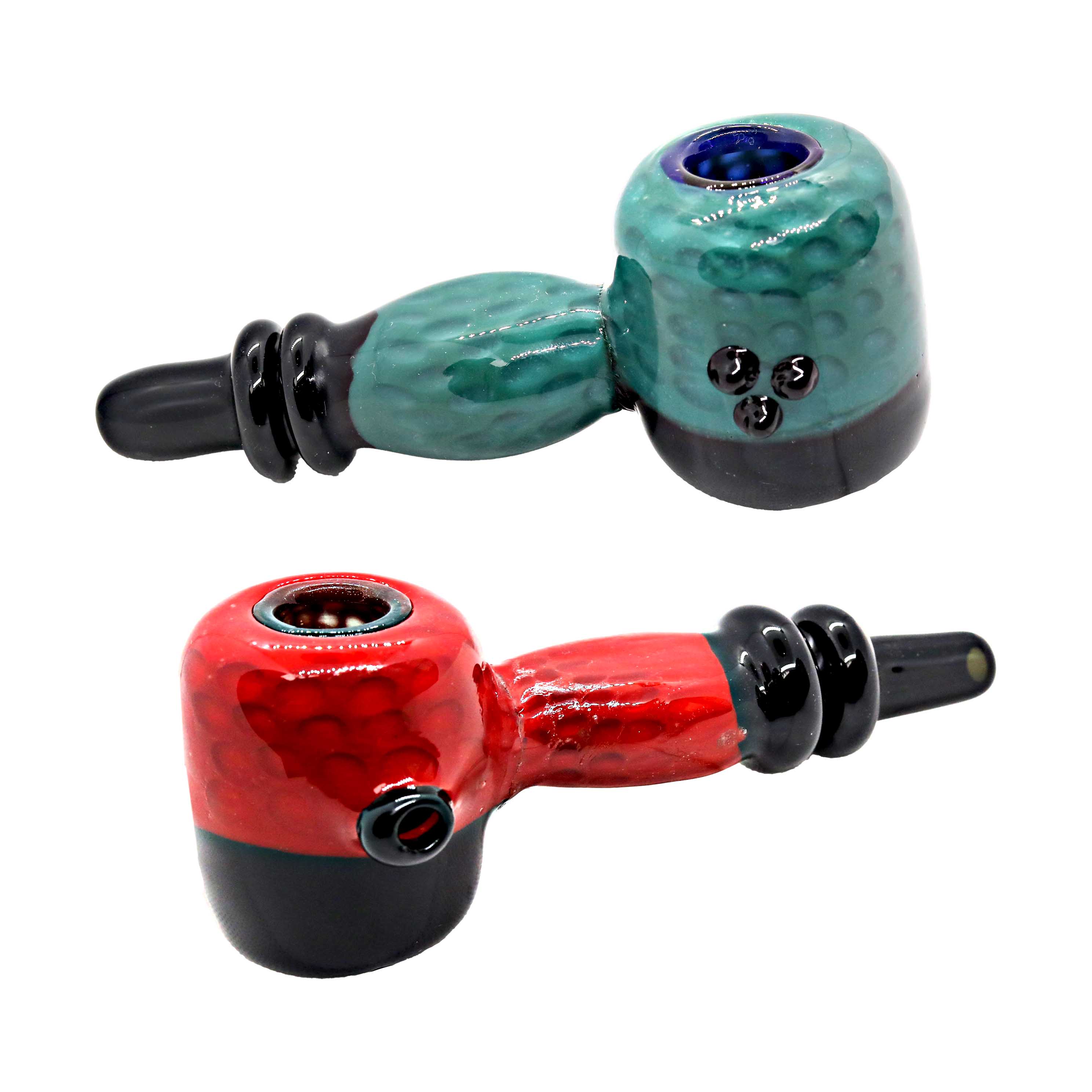 Honeycomb Design Ciagar Shaped Double Ring Base Handpipe (SB-1510) | 5 inch | Assorted Colors product image