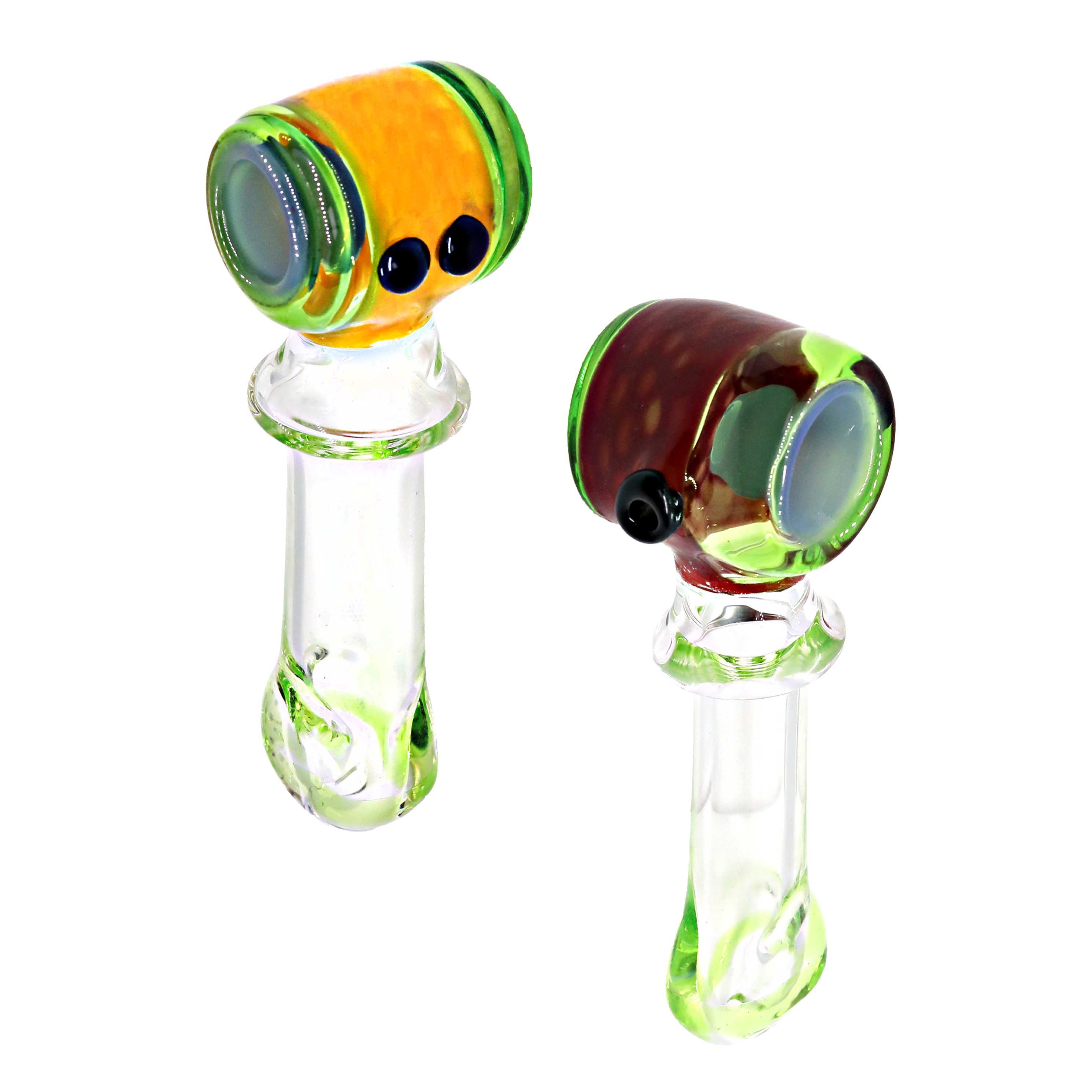 Clear Base With Lime Slime Honeycomb Top One Ring Handpipe (SB-1512) | 5 inch | Assorted Colors product image