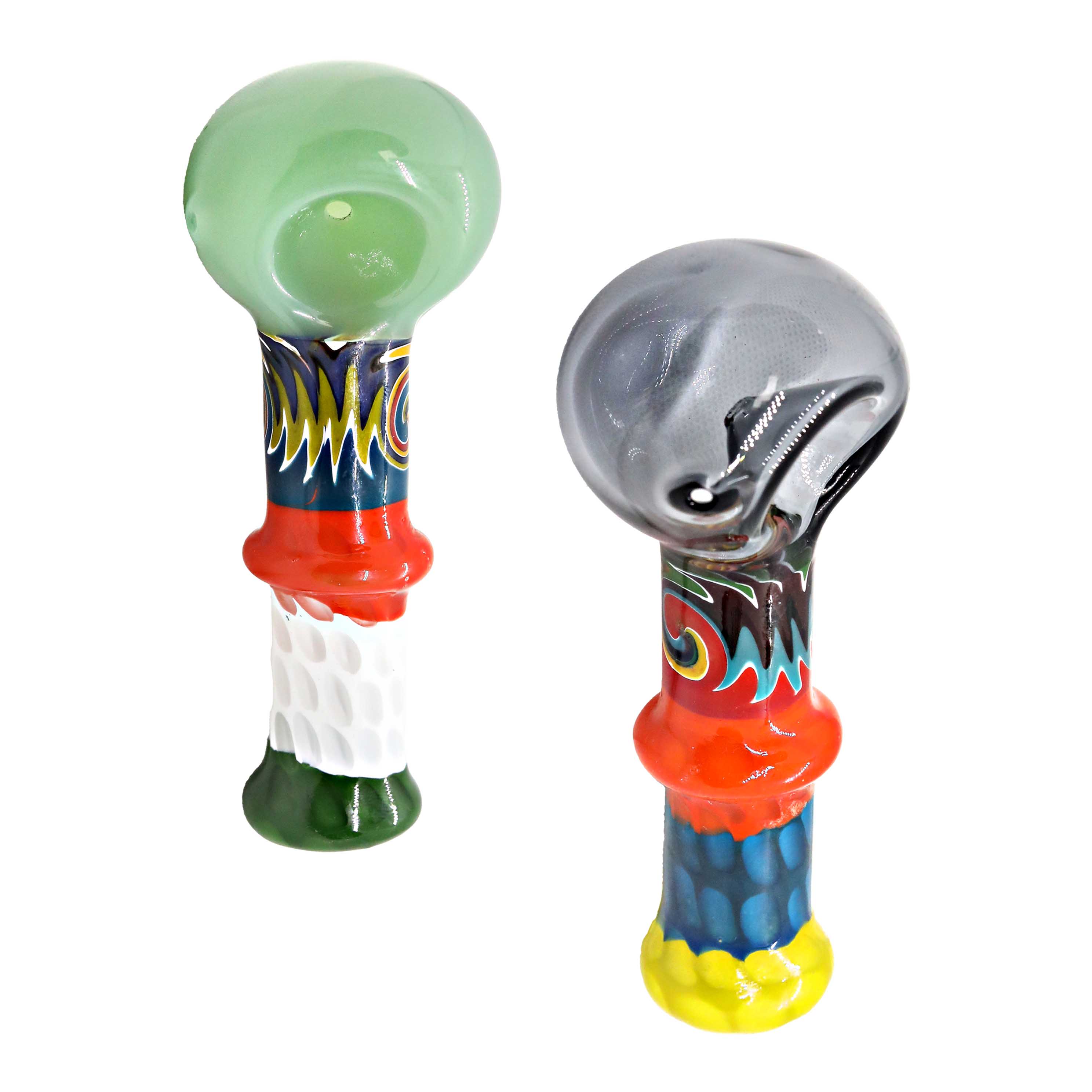 Slyme Base With Wigwag And Honeycomb Designs Handpipe (SB-1524) | 5 inch | Assorted Colors product image