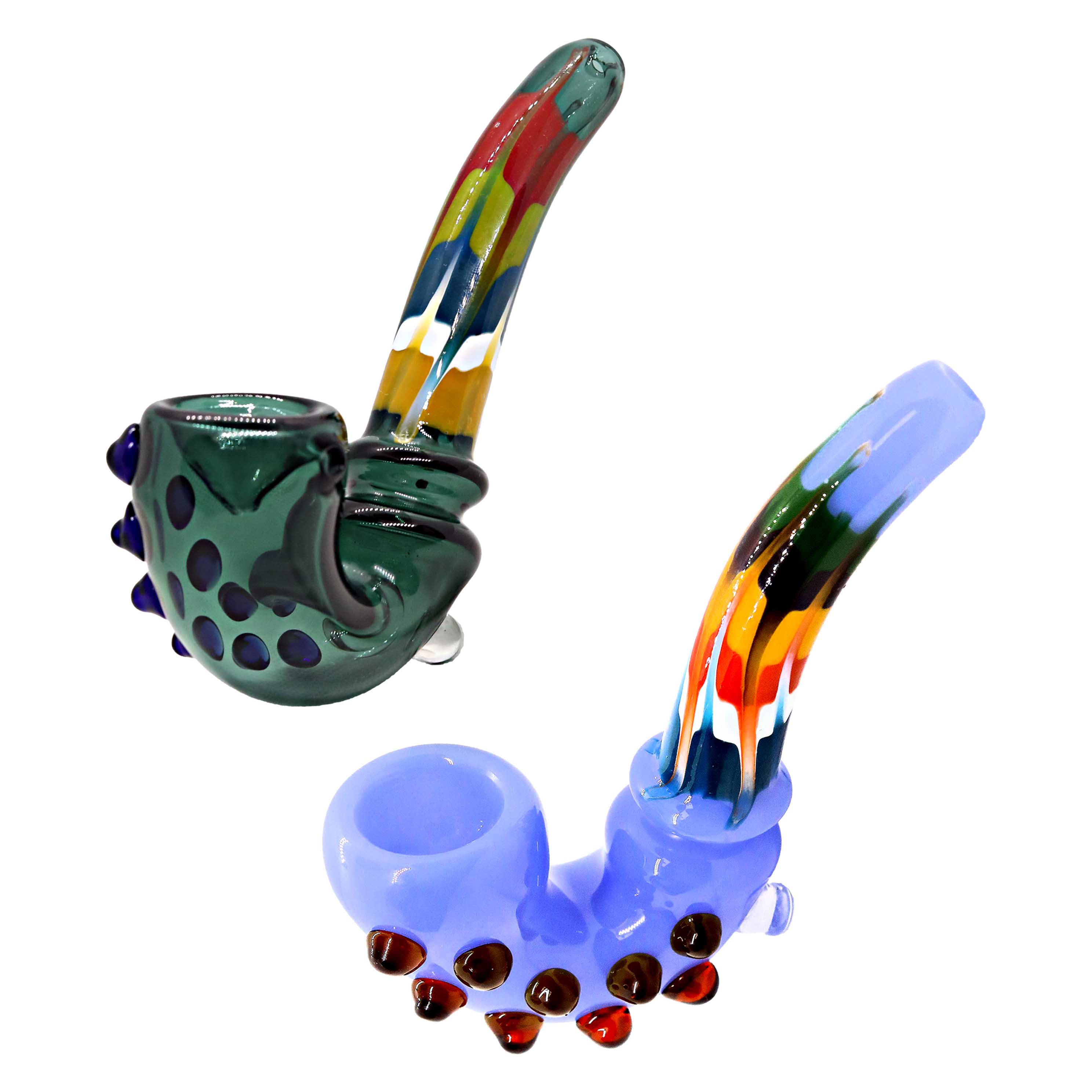 Slyme Base With Wigwag Design Sherlock Handpipe (SB-1527) | 5 inch | Assorted Colors product image
