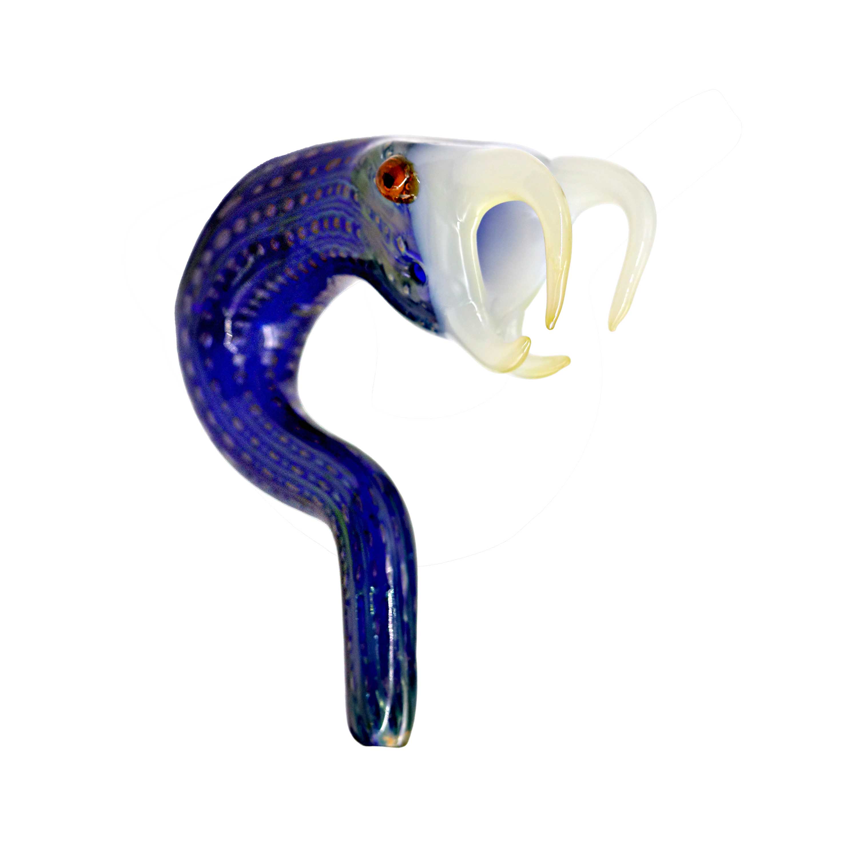 Gold Fumed Double Glass Snake Head Sherlock Handpipe (SB-1775) | 5 inch | Assorted Colors product image