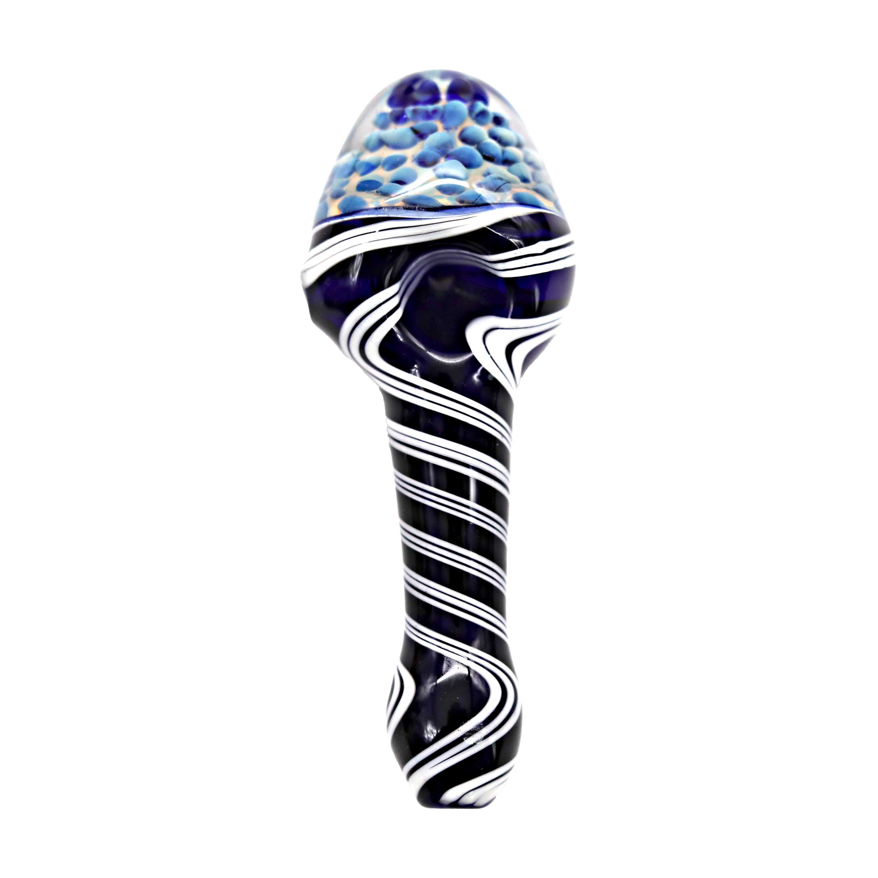 Reverse Artwork With Honeycomb In Blue Color Tube Handpipe (SB-615) | 4 inch | Assorted Colors product image