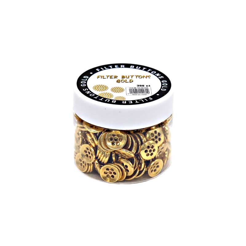 Metal Gold Pipe Screen Filter Buttons (SCN200) | 10mm | 300 Count Display product image