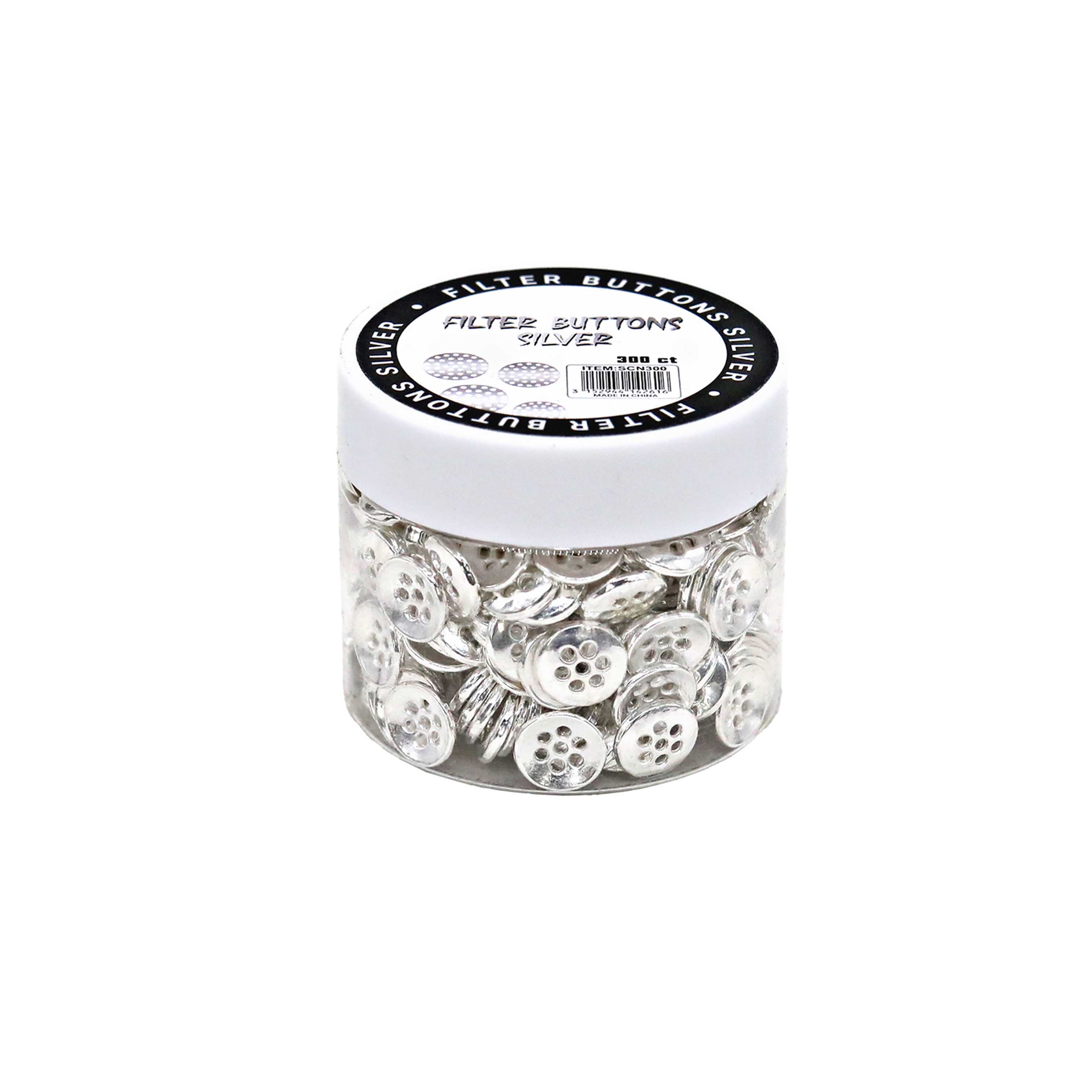 Metal Silver Pipe Screen Filter Buttons (SCN300) | 10mm | 300 Count Display product image