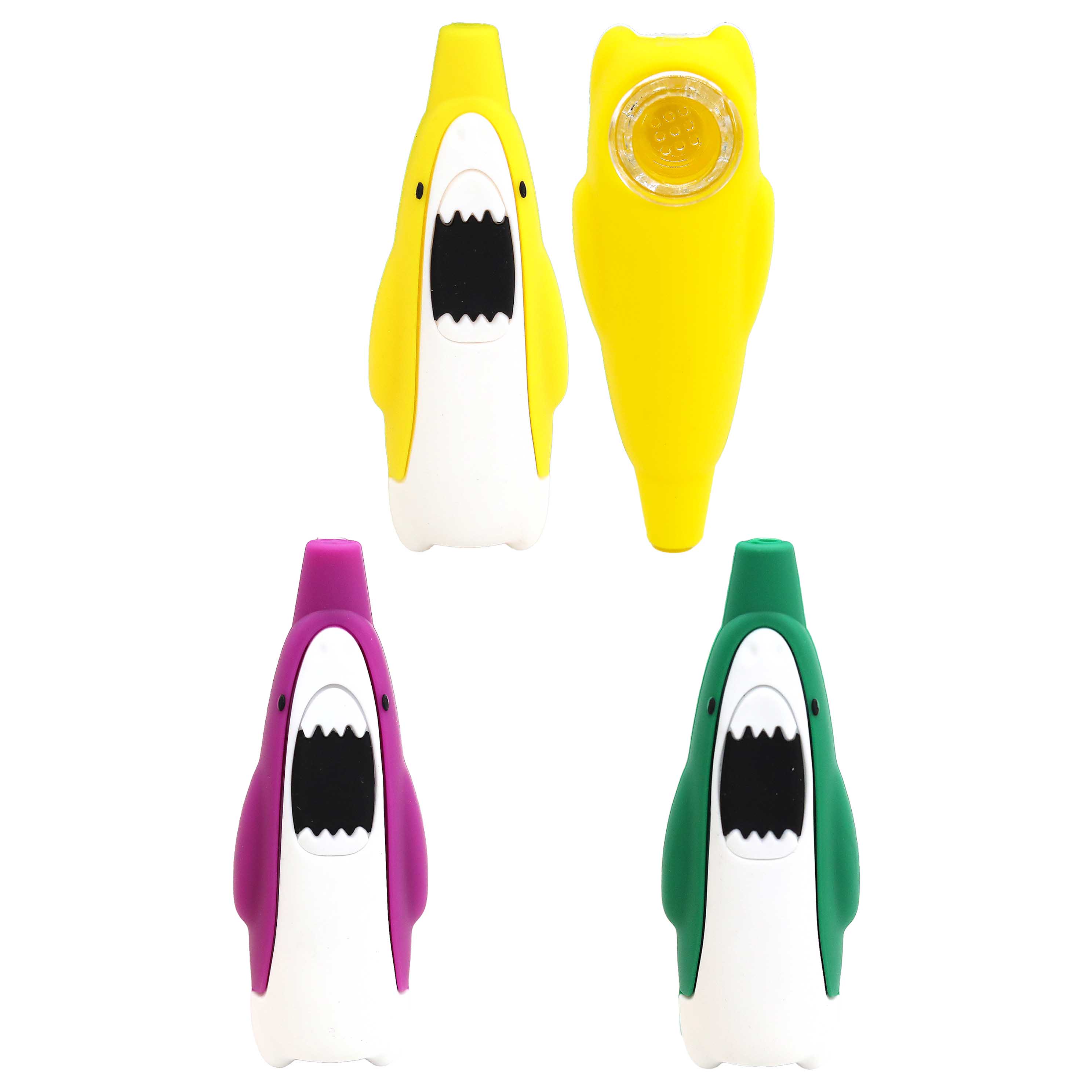Silicone Sharkie Handpipe (SL5047) | 4 inch | Assorted Colors product image