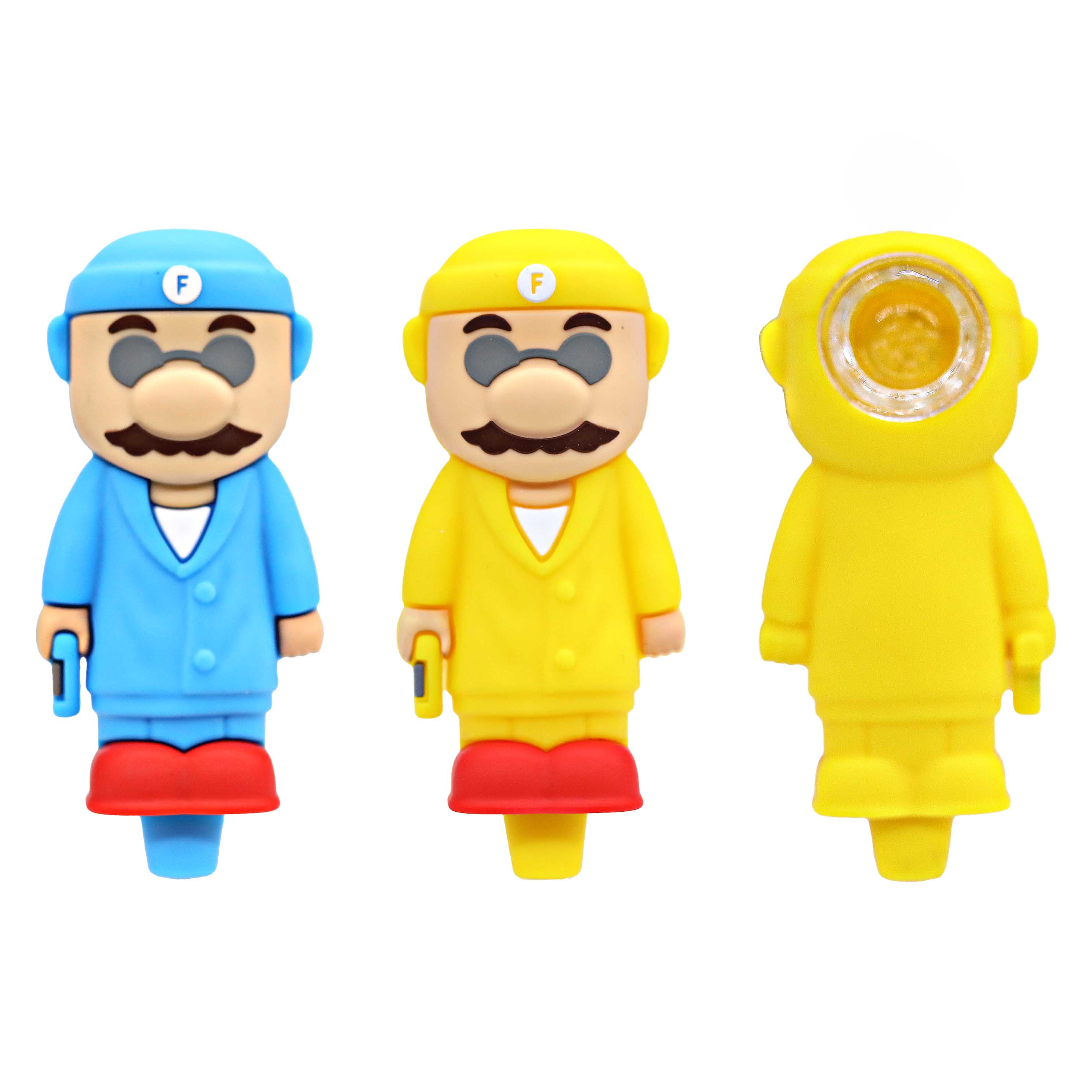 Mustache Guy Silicone Handpipe (SL5048) | 4 inch | Assorted Colors product image