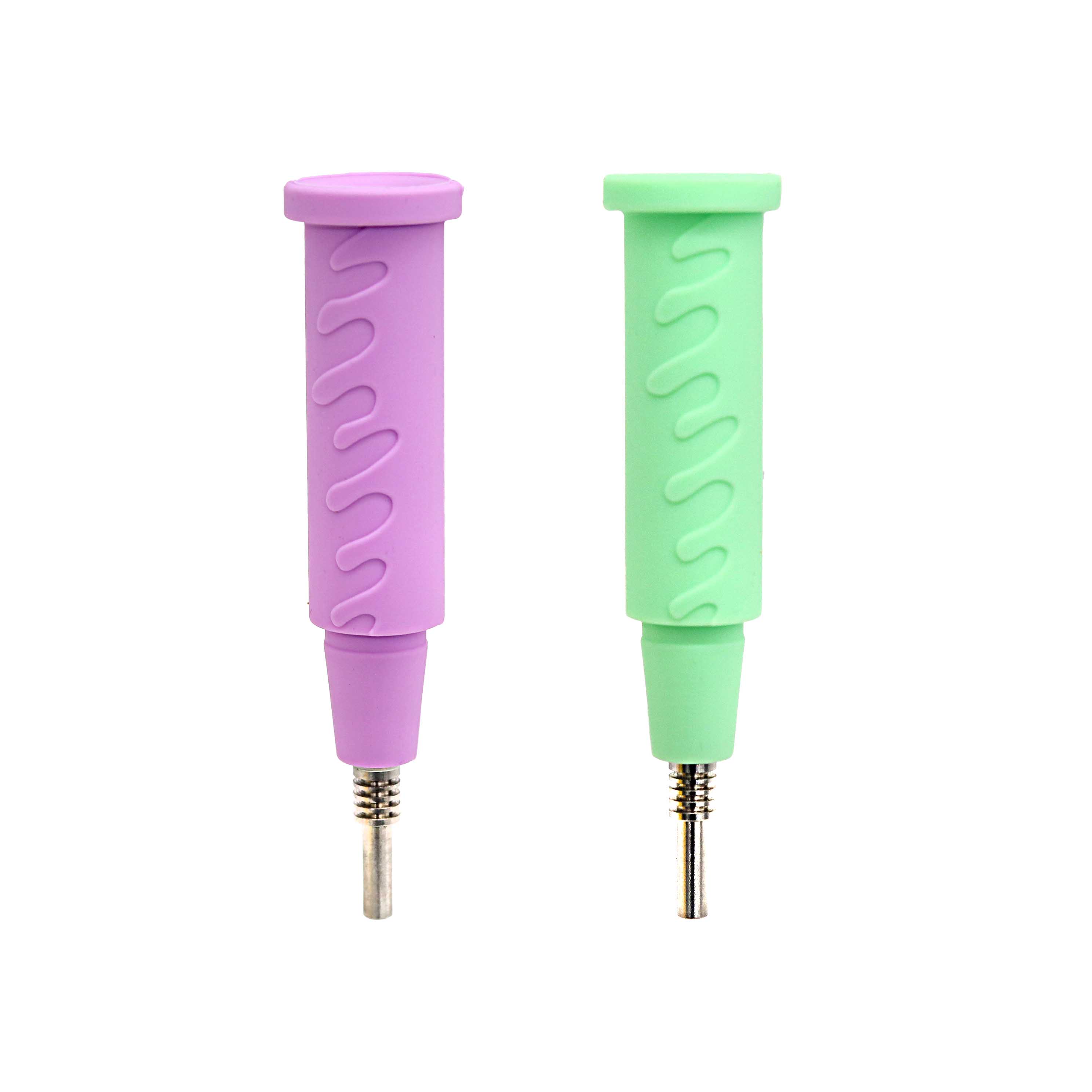Silicone Drip Barrel Nectar Collector with Titanium Nail (SL5025) | 5 inch | Assorted Colors product image