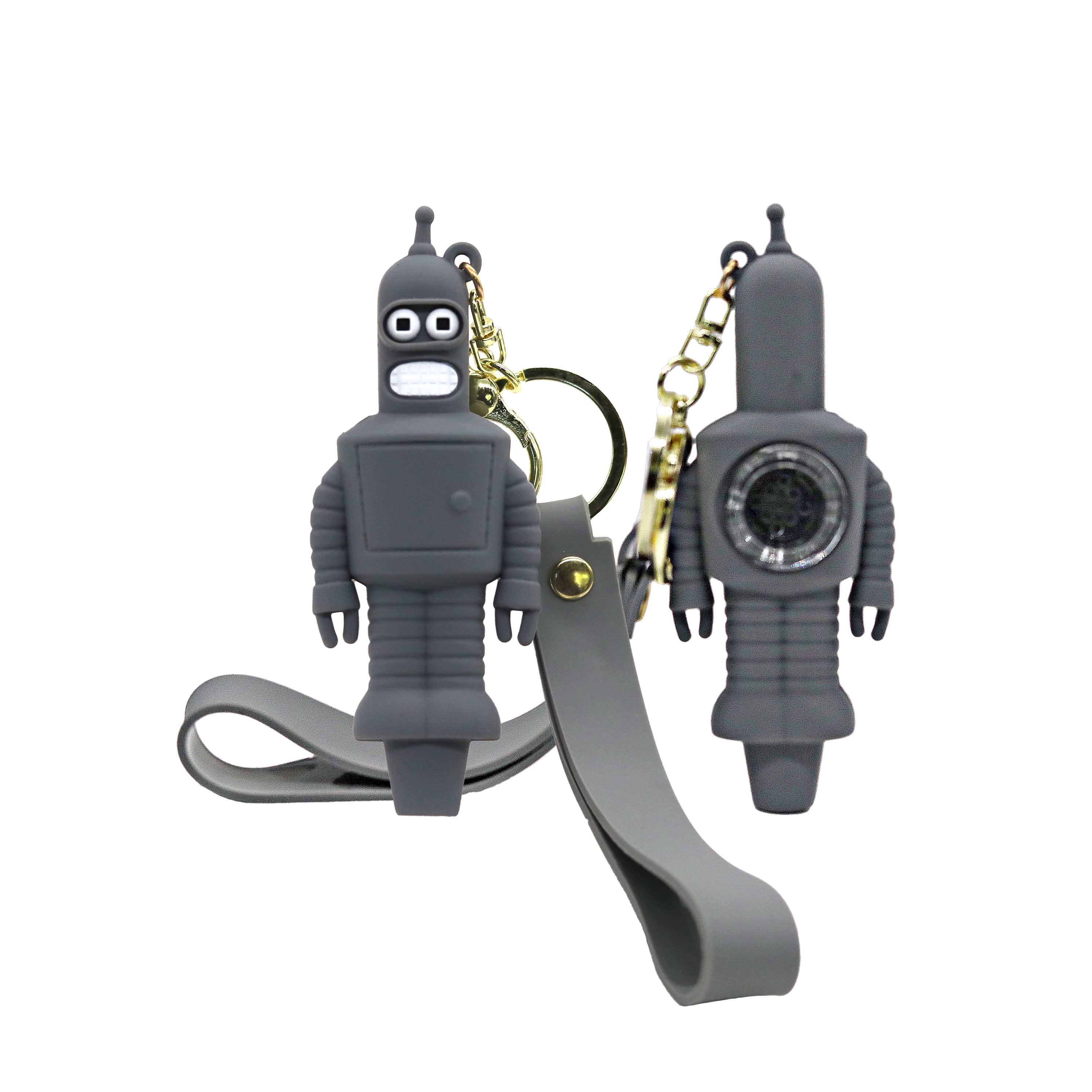 Robot Key Chain Silicone Handpipe (SL5070) | 3 inch | Assorted Colors product image