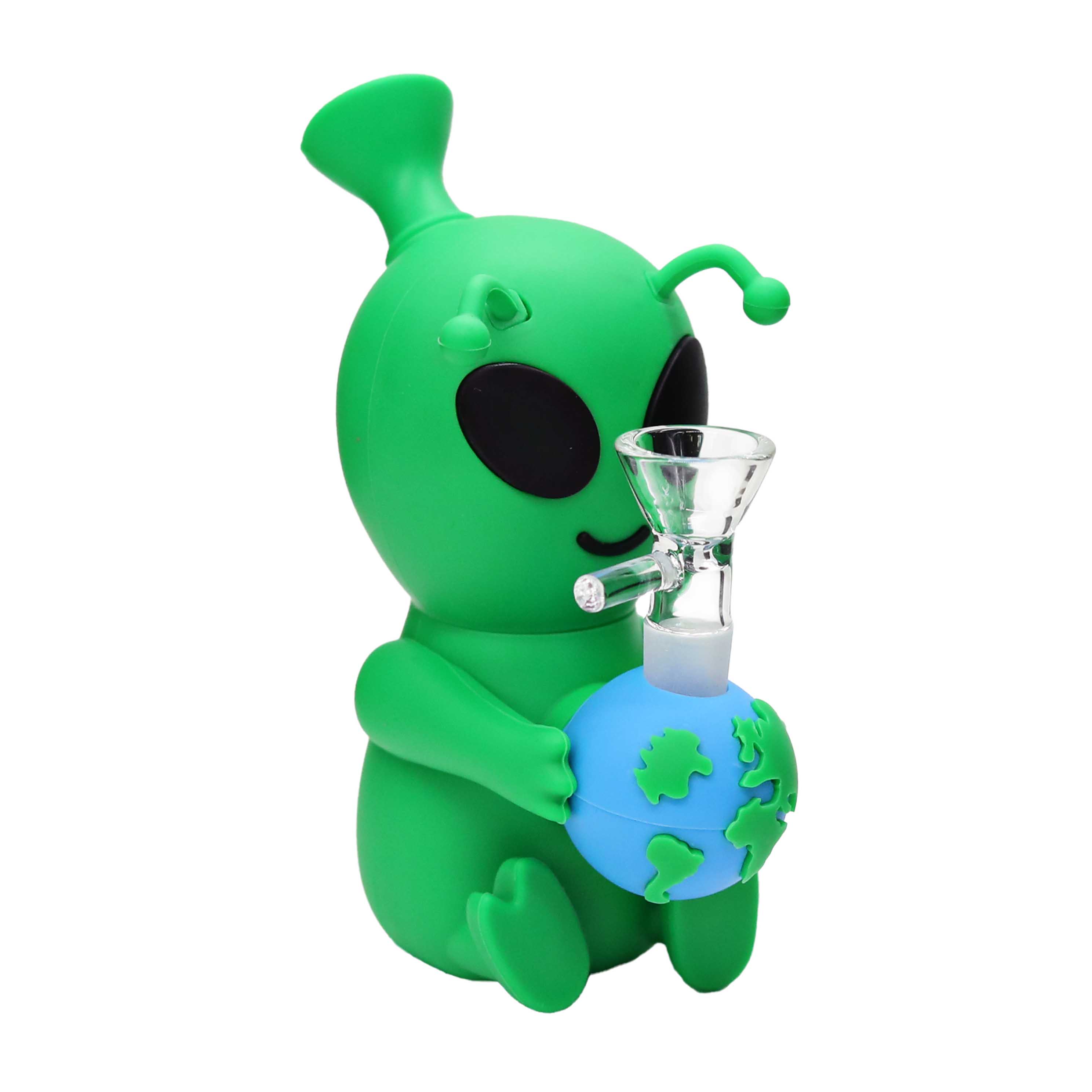 Alien With Globe Silicone Waterpipe (SL5090) | 7 inch product image