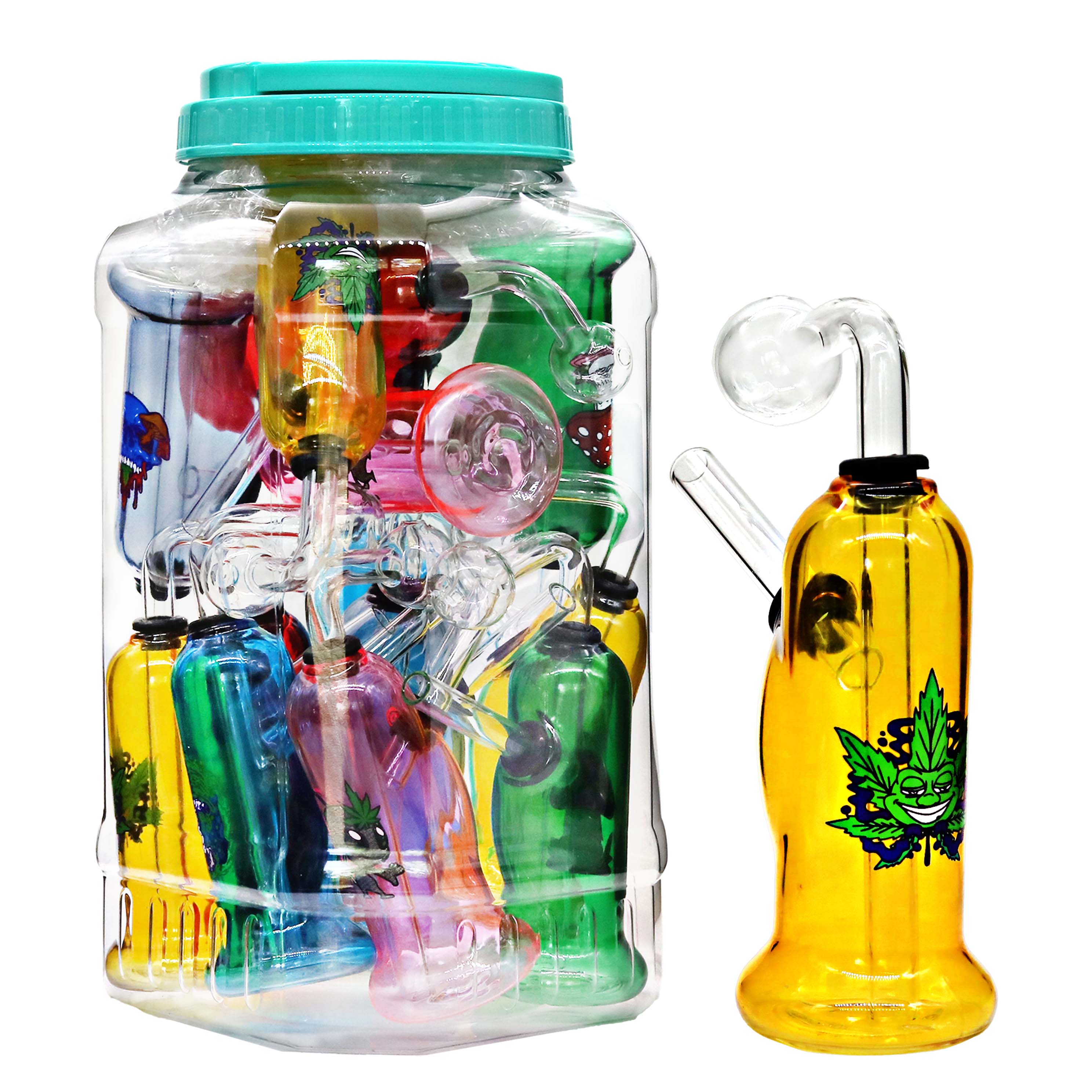 Full Color Bottle With Sticker Sniffer OB Waterpipe (SNM0017) | 7 inch | 13 Count Display product image