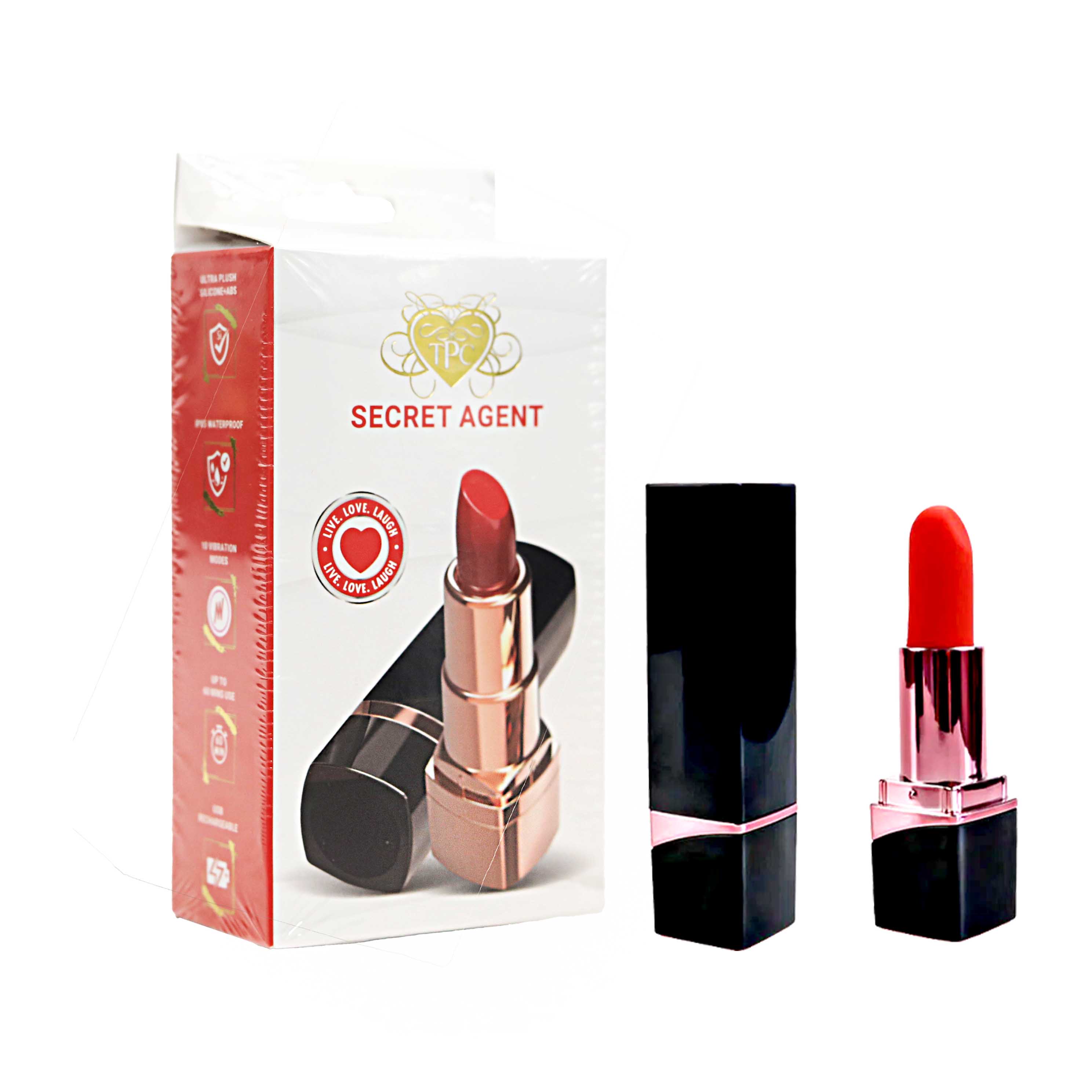 Secret Agent Lipstick Shaped Soft Silicone Rechargable Mini Vibrator | Black product image