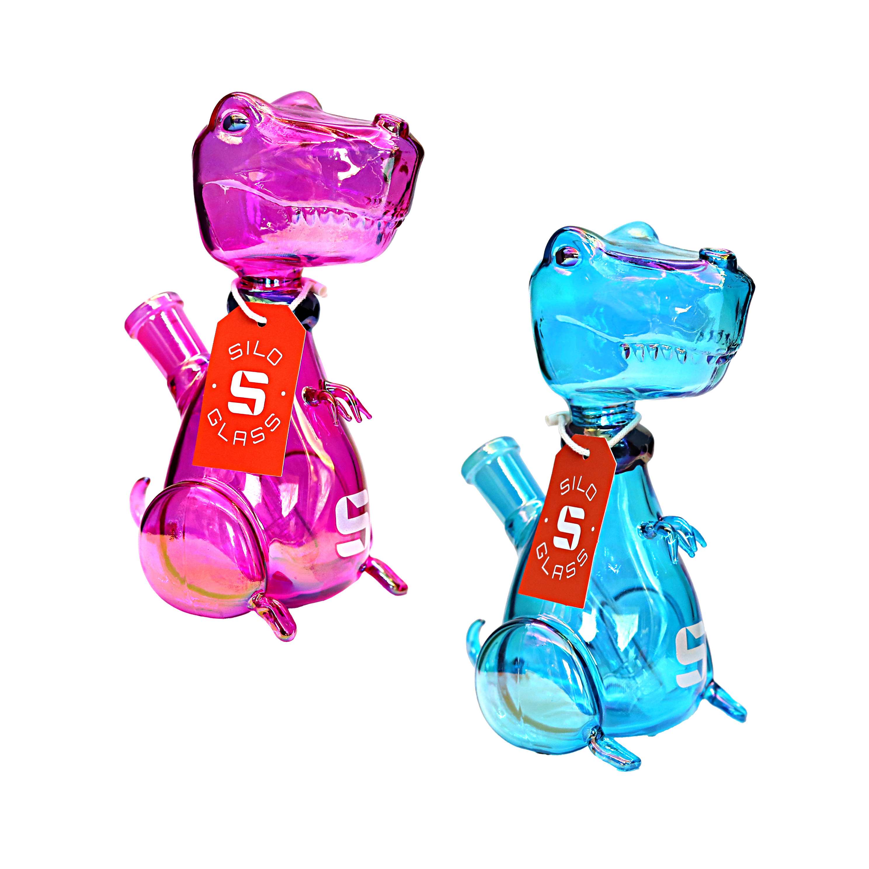 Silo Glass Gold Fumed Dino Waterpipe (SILO 100) | 7 inch | Assorted Colors - image 2 of 2