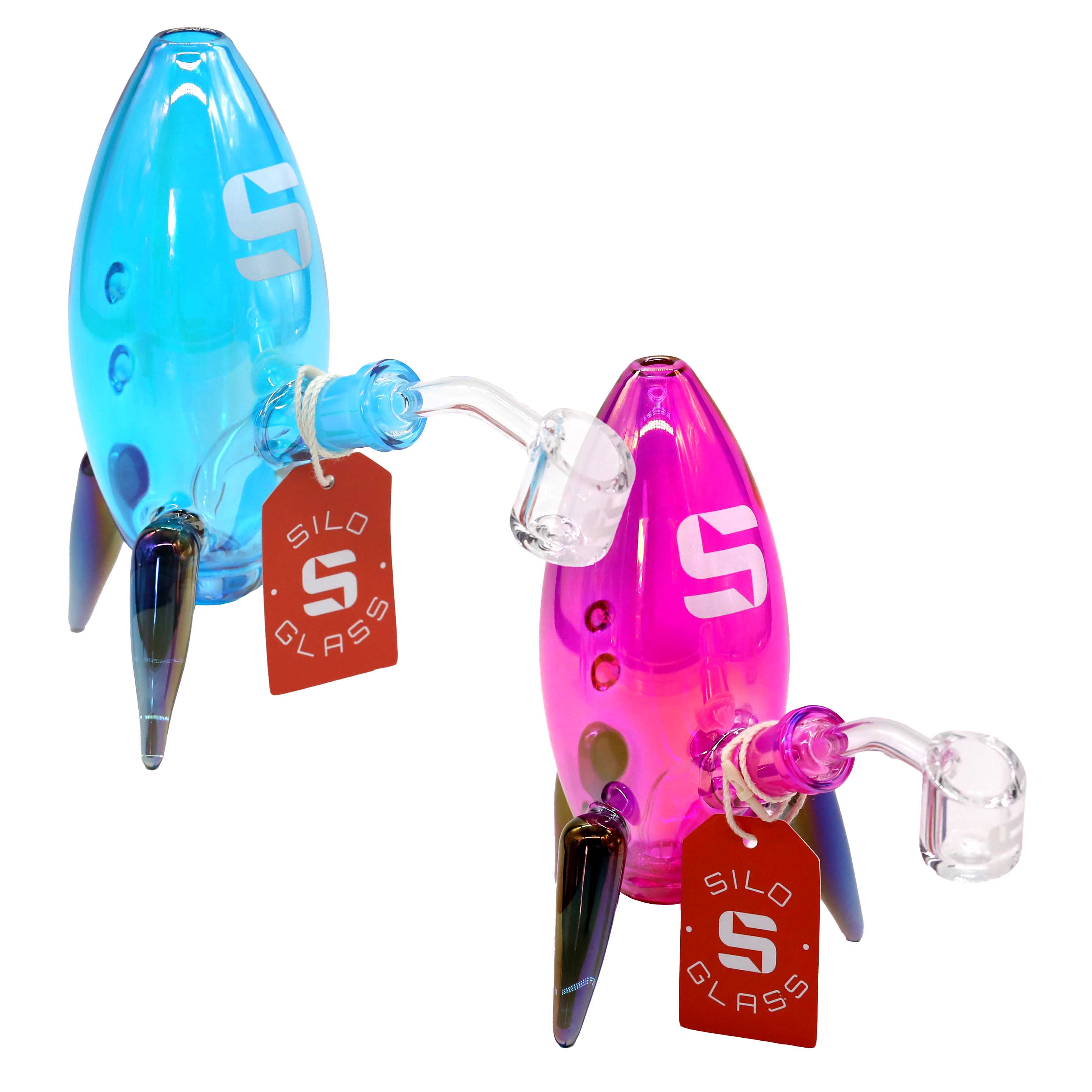 Silo Gold Fumed Spaceship Waterpipe (SILO-147) | 6 inches | Assorted Colors product image