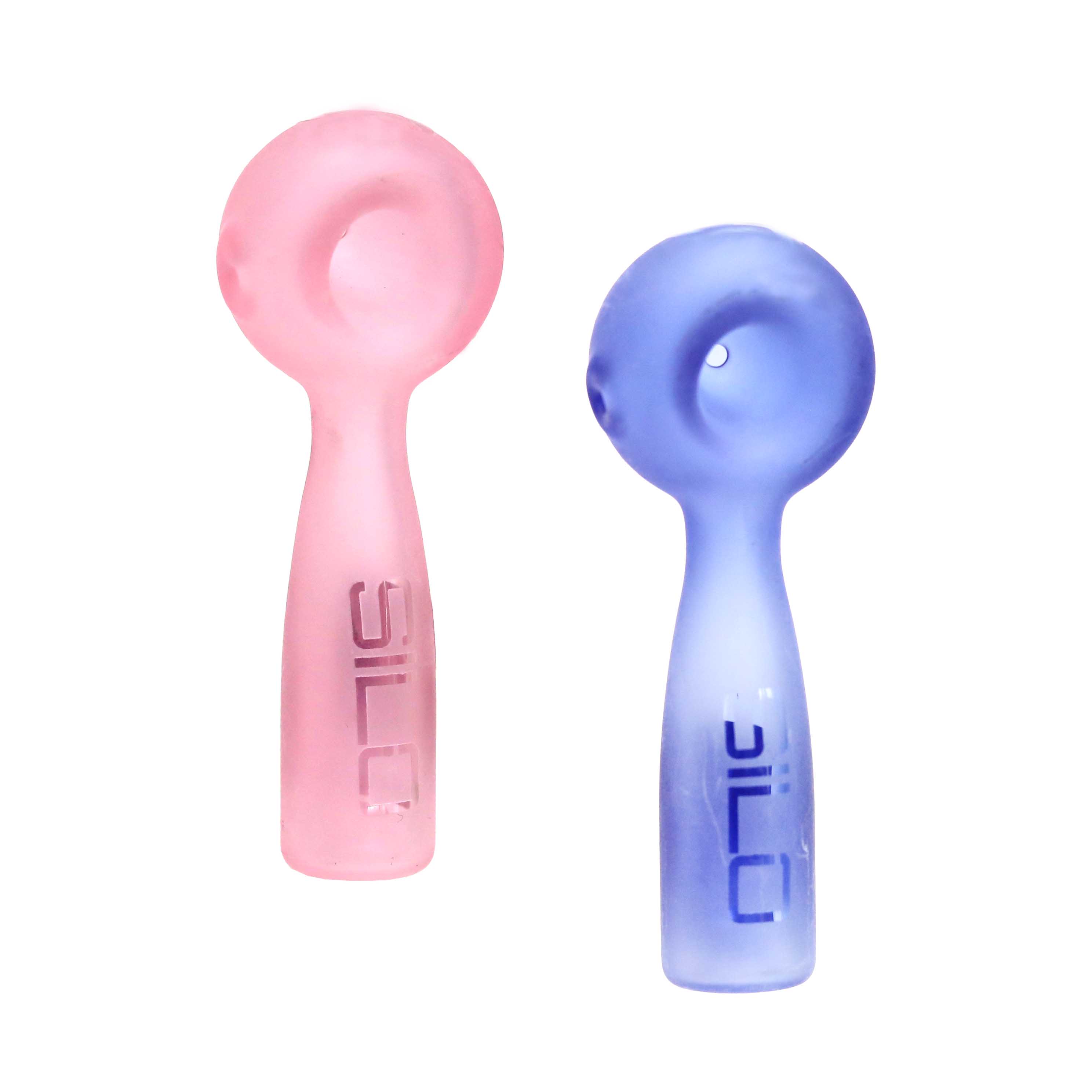 Silo Frosted Look Spoon Handpipe (SILO-HP-100) | 4 inch | Assorted Colors product image