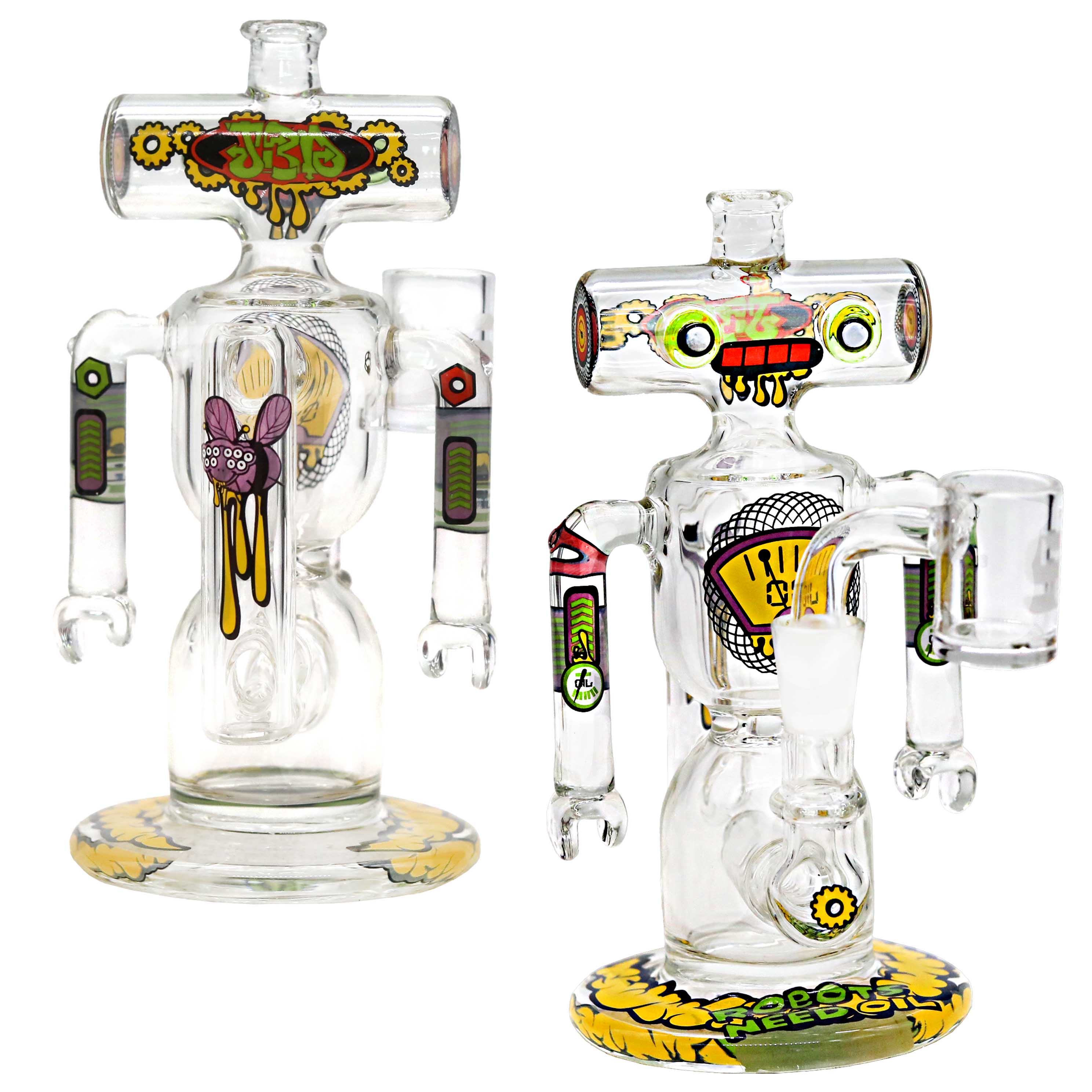 Silo Mini Robot Recycler Waterpipe (AL6180) | 5 inch | Assorted Colors product image