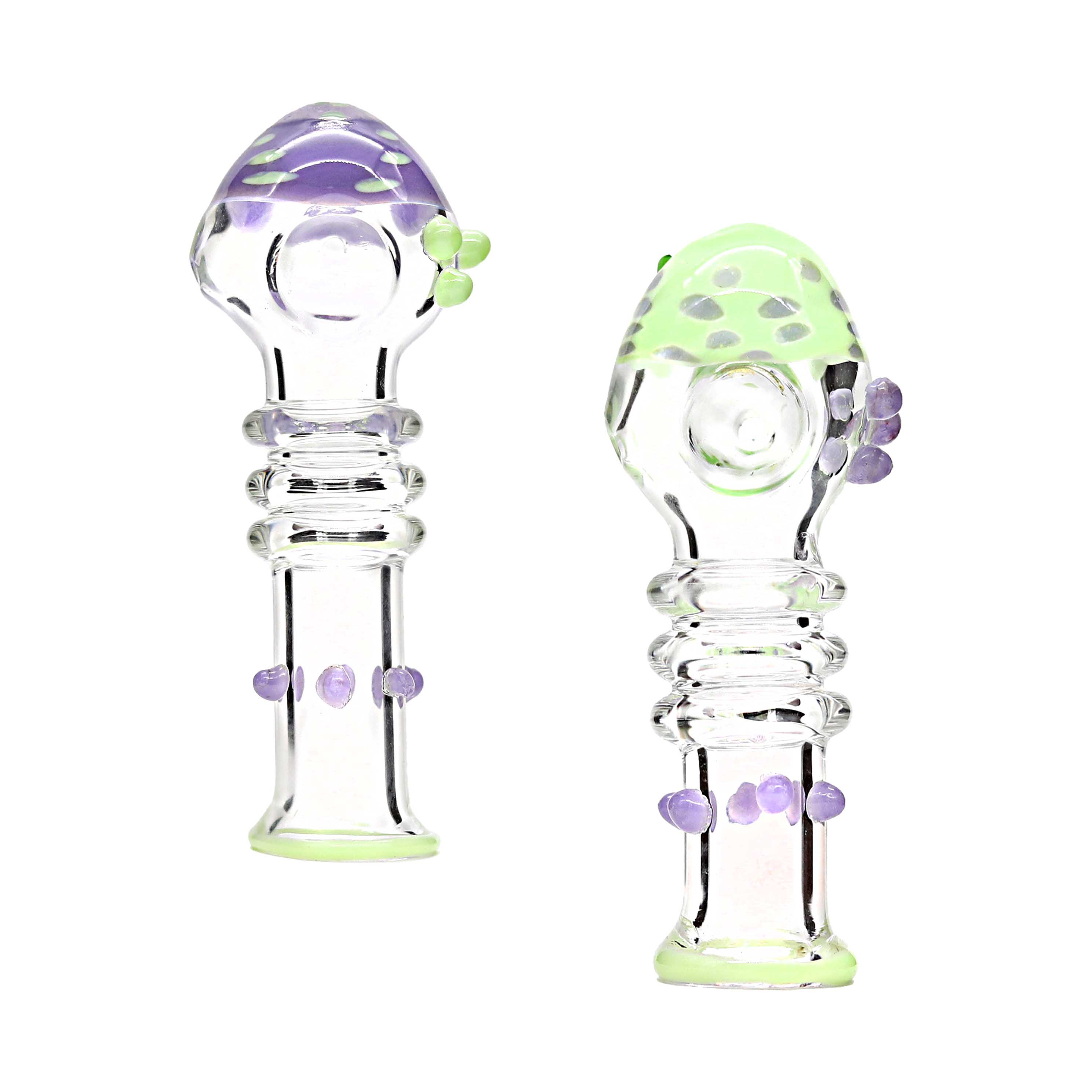 Slyme Color Top With Triple Ring Clear Body Dotted Handpipe | 3.5 inch | Assorted Colors product image