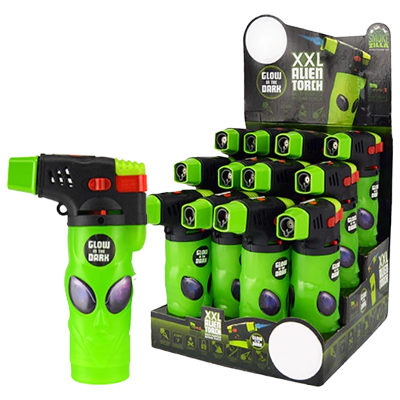 Smoke Zilla Glow In The Dark XXL Alien Torch Lighter (024811) | 5 inch | 12 Count Display product image