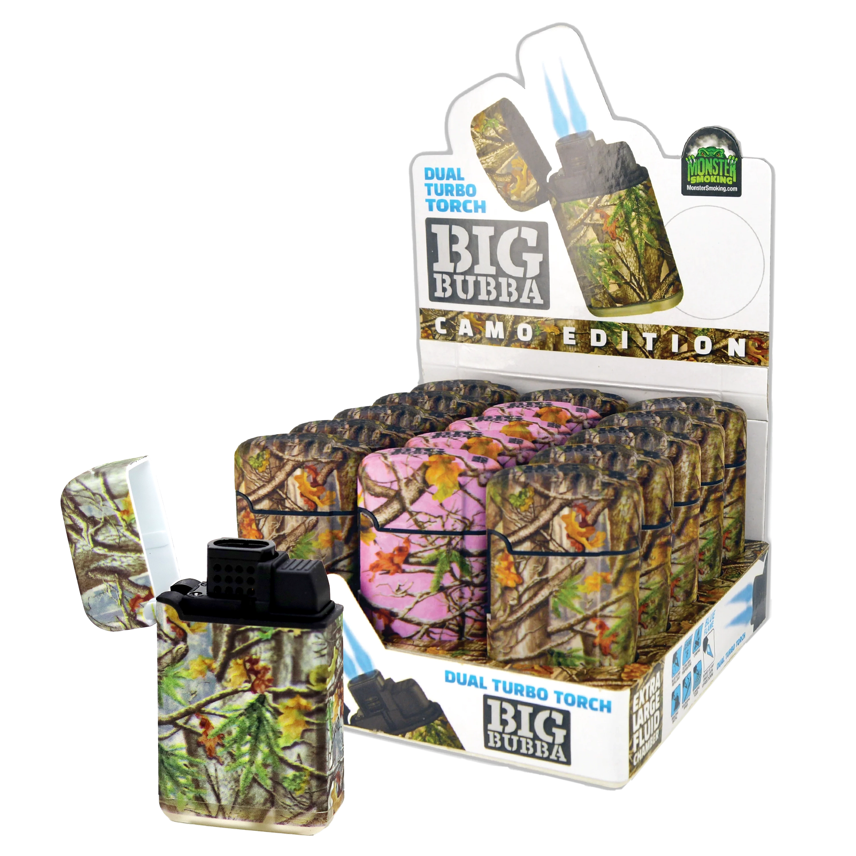 Smoke Zilla Big Bubba Camo Edition Dual Turbo Torch Lighter (23925) | 4 inch | 15 Count Display product image